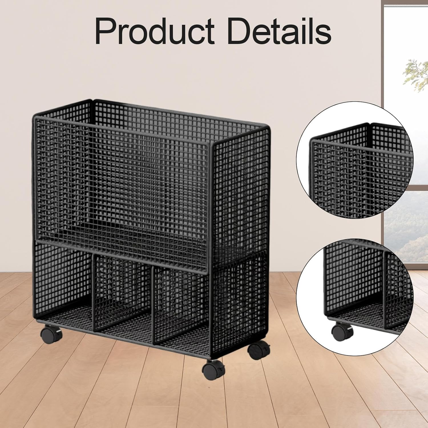 Rockible Yoga Mat Storage Rack, Workout Equipment Storage Organizer, Kettlebells Metal Yoga Mat Organizer Holder, Black