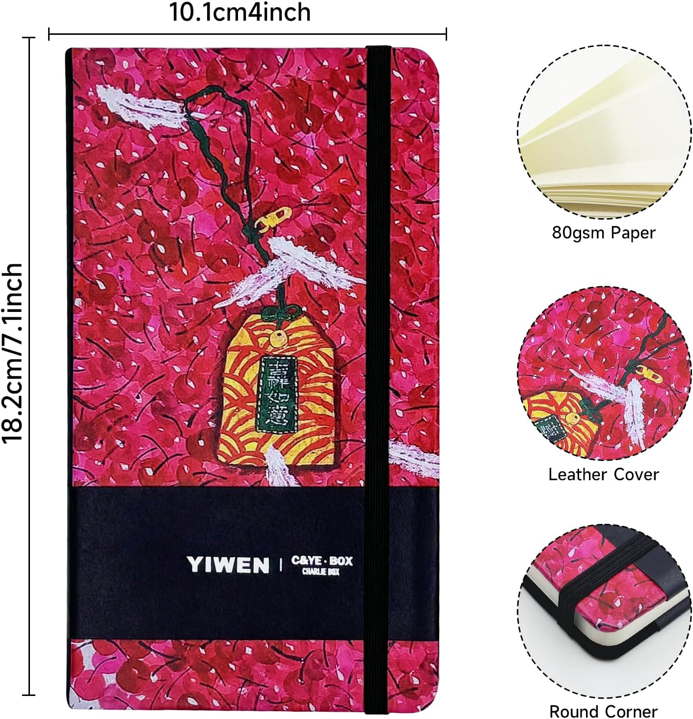 TUNJILOOL A5/A6/A7 Notebook 80 Gsm Thick Paper PU Leather Hardcover Notebook Zhou Yiwen Designer Collaboration image number 2