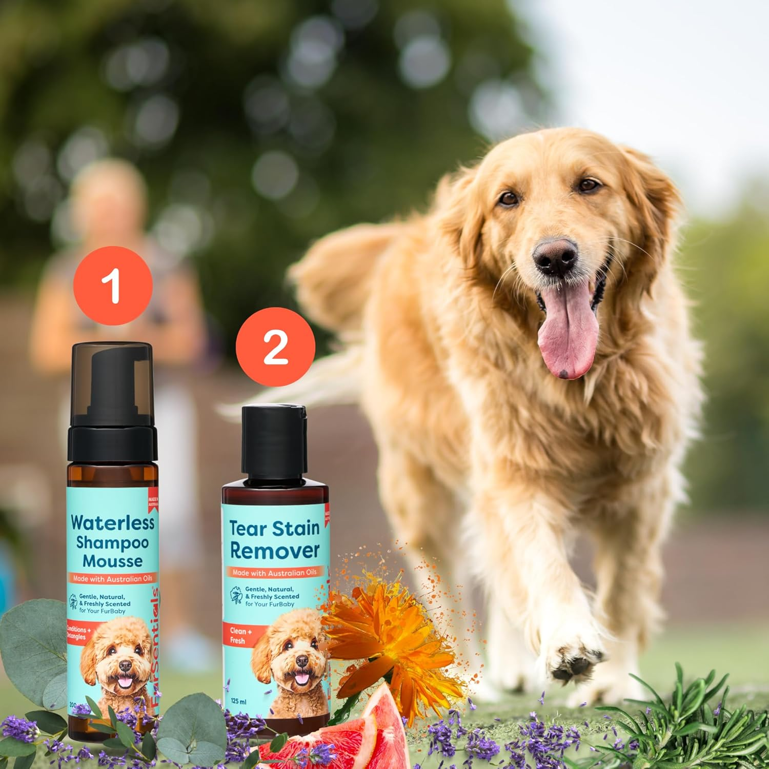 Tear Stain Remover for Dogs | Grime Stain Remover for Dogs | Made with Australian Oils | 125 Ml of Gentle, Freshly Scented All Natural Cleaner | by Fursentials image number 2