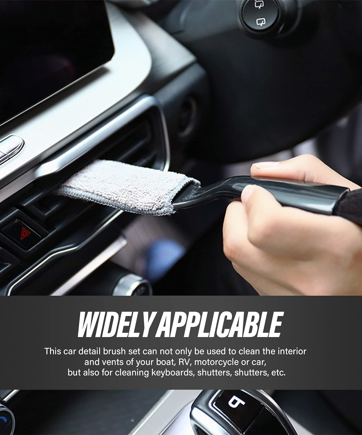 Universal 2 in 1 Duster for Car Clean,Car Bursh Tool,Double Head Brush,Auto Interior Detailing Brush,Soft Car Interior Detailing Brush Dust Brush (Blue) image number 2