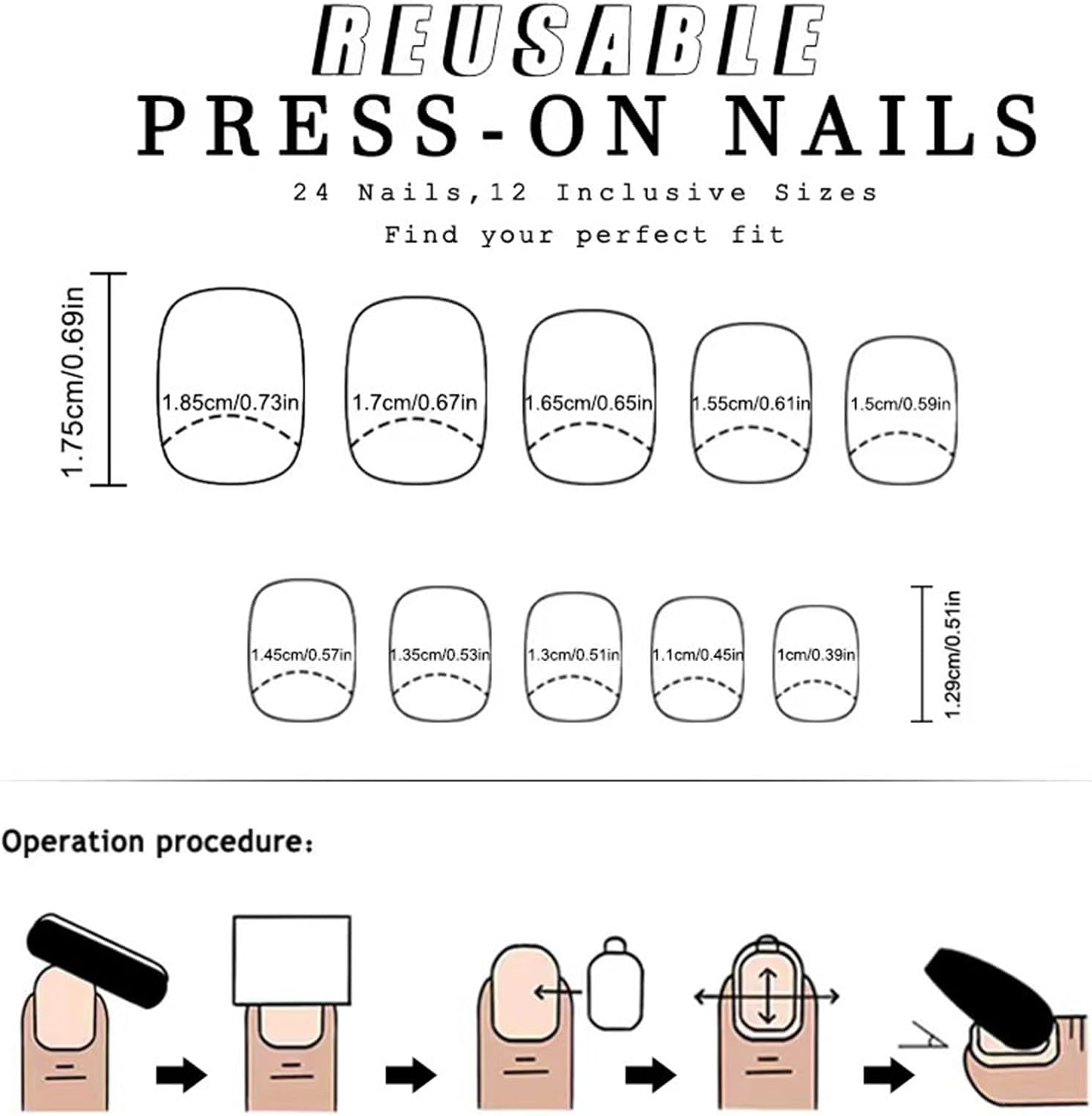 24PCS Christmas Press on Nails,Cute Short Square Xmas False Nails,Funny Fake Nails with Gingerbread Man and Snowflakes Design,Unique Glossy Manicure for Women or Girls - Fqx-Xmax-10 image number 7