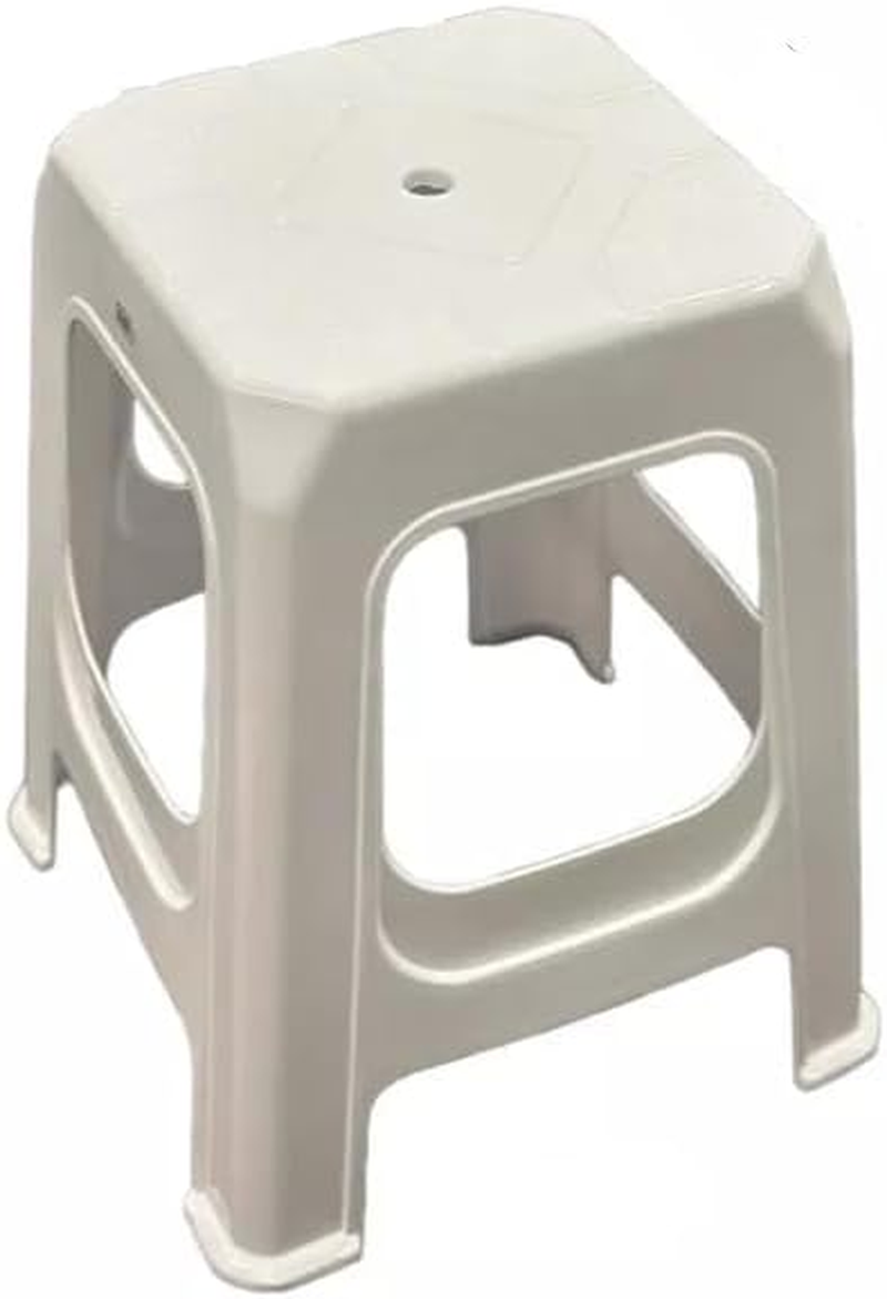 2Pcs 47Cm / 31Cm Height Plastic Stacking Stool Outdoor Indoor Stool &Chair Kitchen Dining Garden Audult/Kid Party Fishing Light Heavy Duty (47Cm White) - 31Cm Pink image number 4