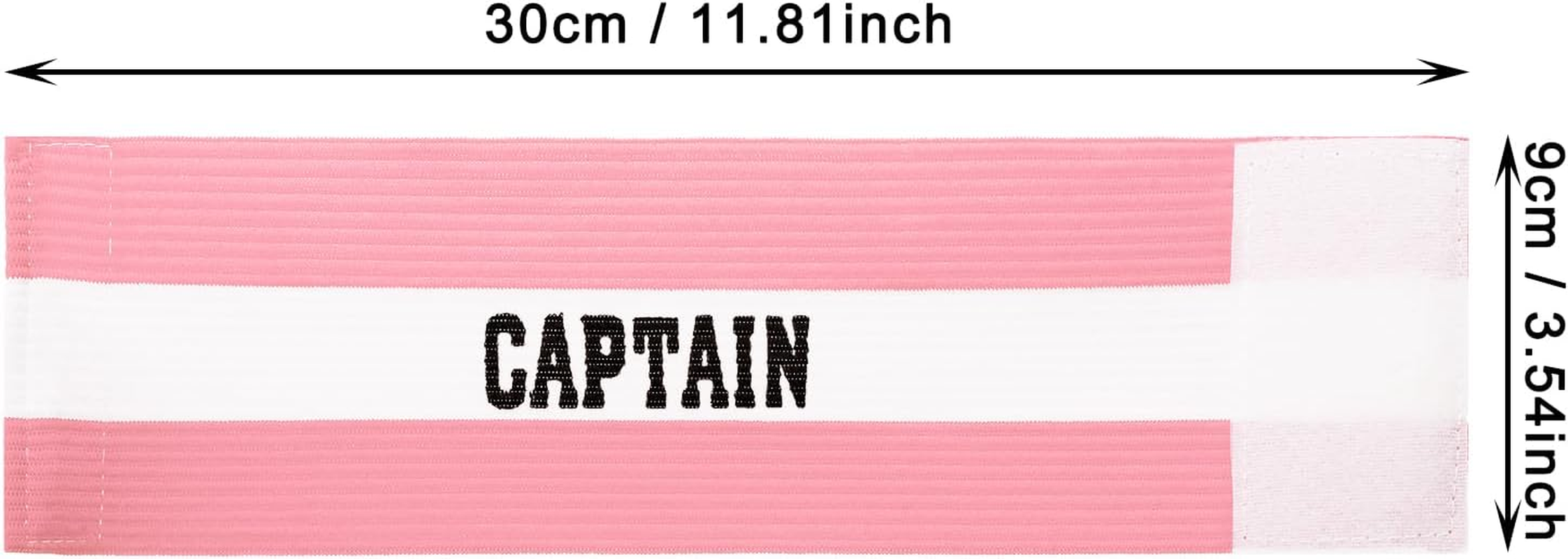 ONLYKXY Captain Armbands 9X30Cm/3.54X11.81Inch Adjustable Leader Armband for Soccer Basketball Volleyball Team Competition Coach Players Wrist Arm Bands,Pink & White,1Pcs image number 3
