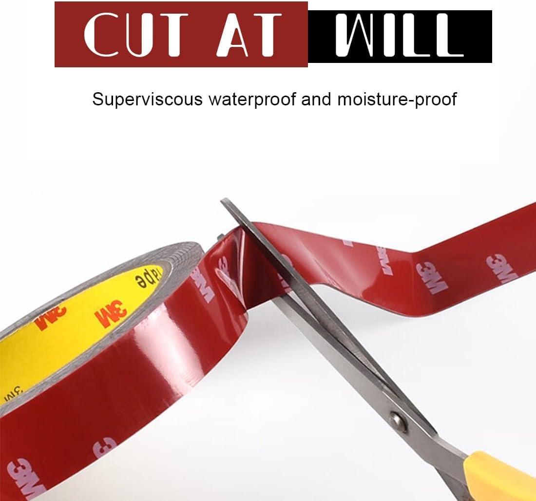 3M Double Sided Tape, Heavy Duty Foam Tape, Black Adhesive Mounting Tape, VHB-5952 Mounting Tape, 1.5Cm X 3M, Compatible with Electronics, Household Appliances, Automotive Applications - Fengea image number 3