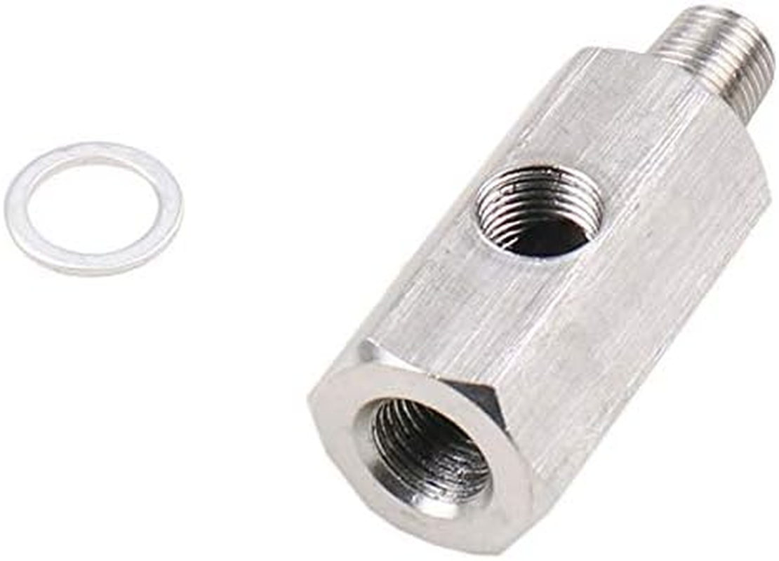 Stainless Steel Turbocharger Connector 1/8Inch BSPT Oil Pressure Sensor Tee to NPT Adapter Turbo Supply Feed Line Meter image number 5
