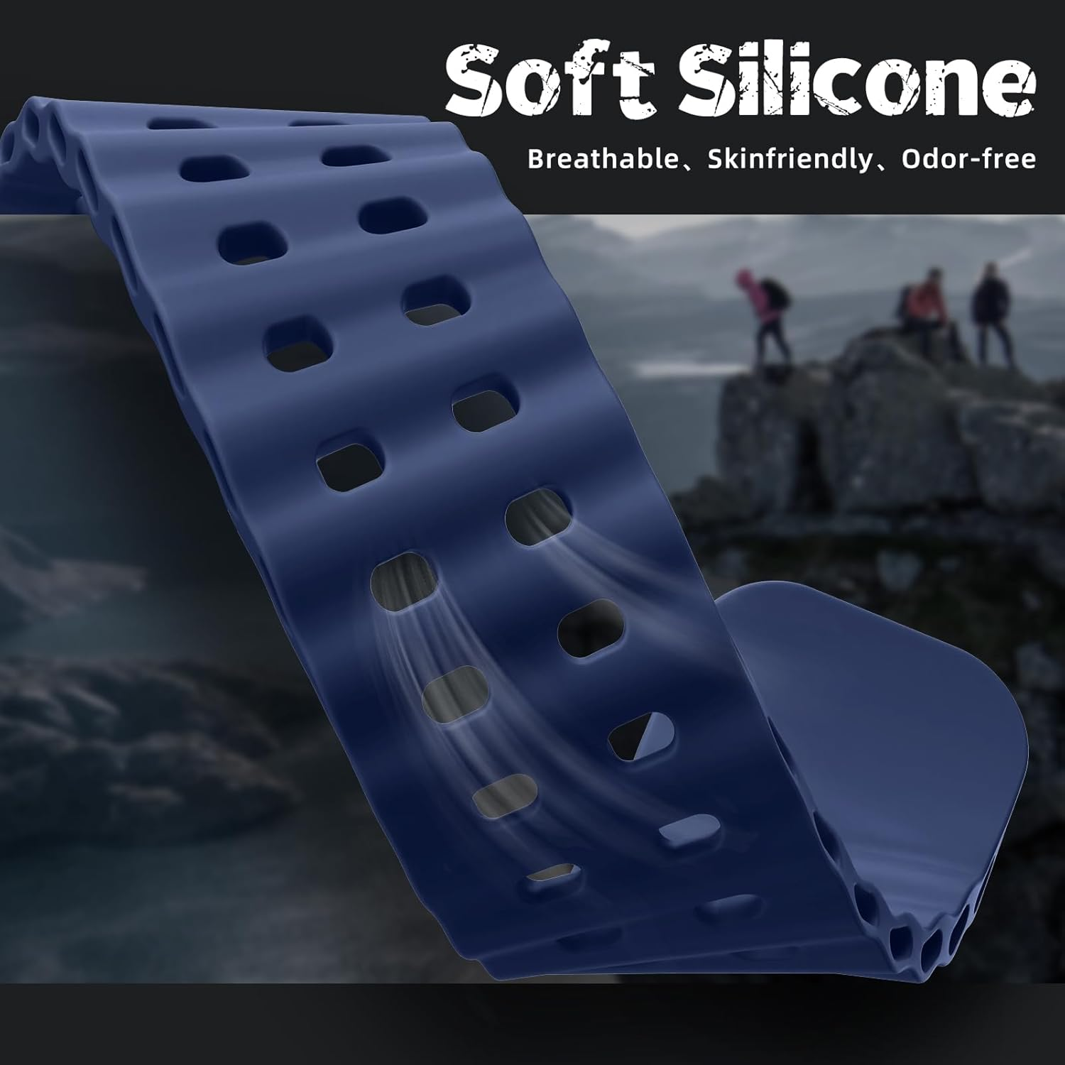 WJK Ocean Sport Bands Compatible with Apple Watch Ultra 2/Ultra 3 Band, Soft Silicone Waterproof Replacement Strap for Iwatch Series 11 10 9 8 7 6 5 4 3 2 1 SE 49Mm 46Mm 45Mm 44Mm 42Mm, Multi Colors image number 2