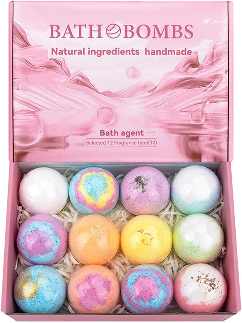 Oolong Bath Bombs Gift Set, 12 Pack Dried Flower Bath Ball Bath Bombs Setwith Natural Essential Oil, Rich Fizz, Bubbles, Handmade Bath Bombs for Moisturizing Dry Skin, Christmas Birthday Gifts Idea for Women, Mother, Kids, Christmas image number 6