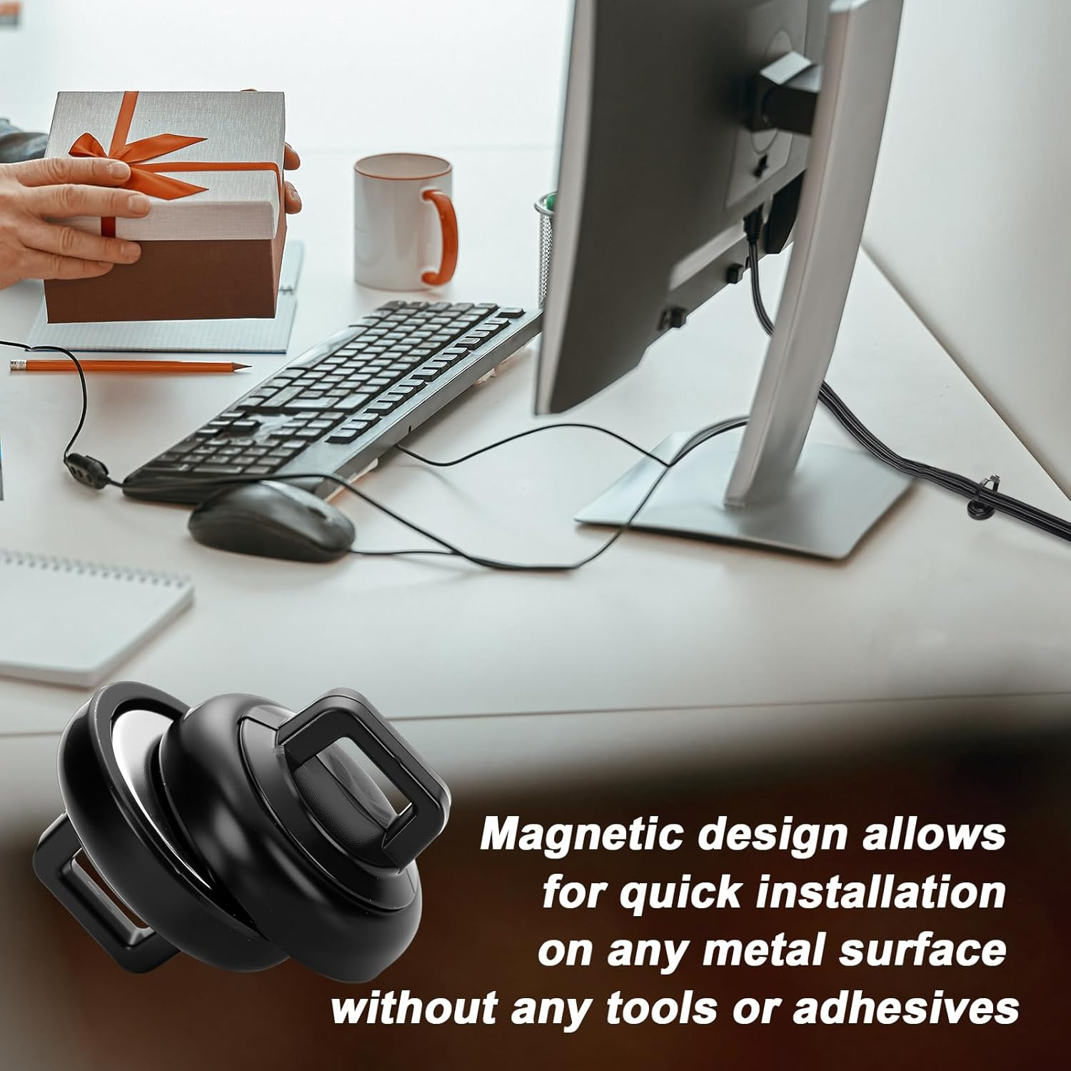 Leinuosen 100 Set Magnetic Zip Tie Mount and Nylon Cable Ties, 19 Mm Multipurpose Wire Cable Holder Mount Wire Clips Management Electrical Organization Supplies image number 4