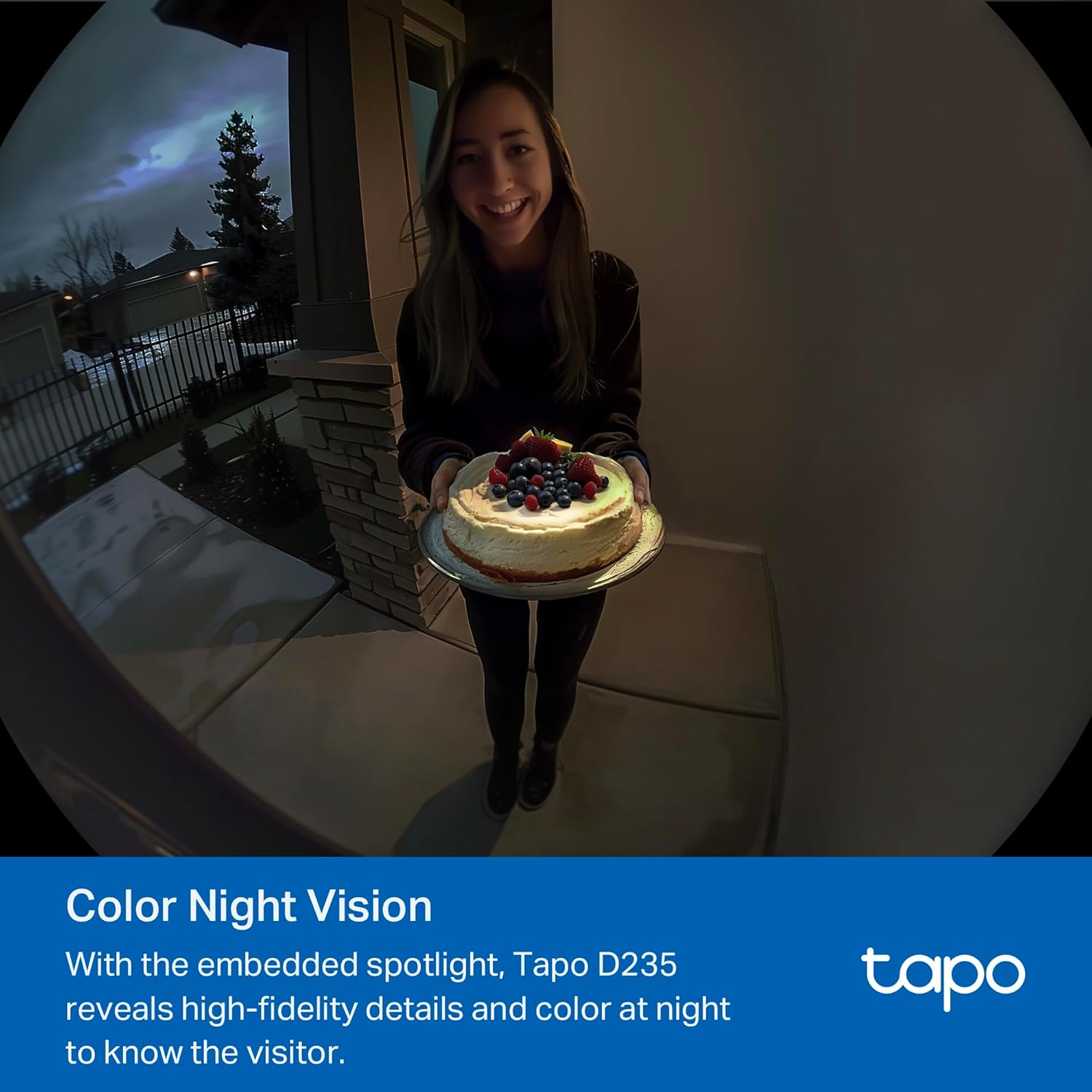 Tapo Tp-Link D235 Wi-Fi Security Camera, 2K HD Resolution, 360 Degree Rotation with Tilt, Color Night Vision, Two-Way Audio, Motion Detection, IP65 Waterproof