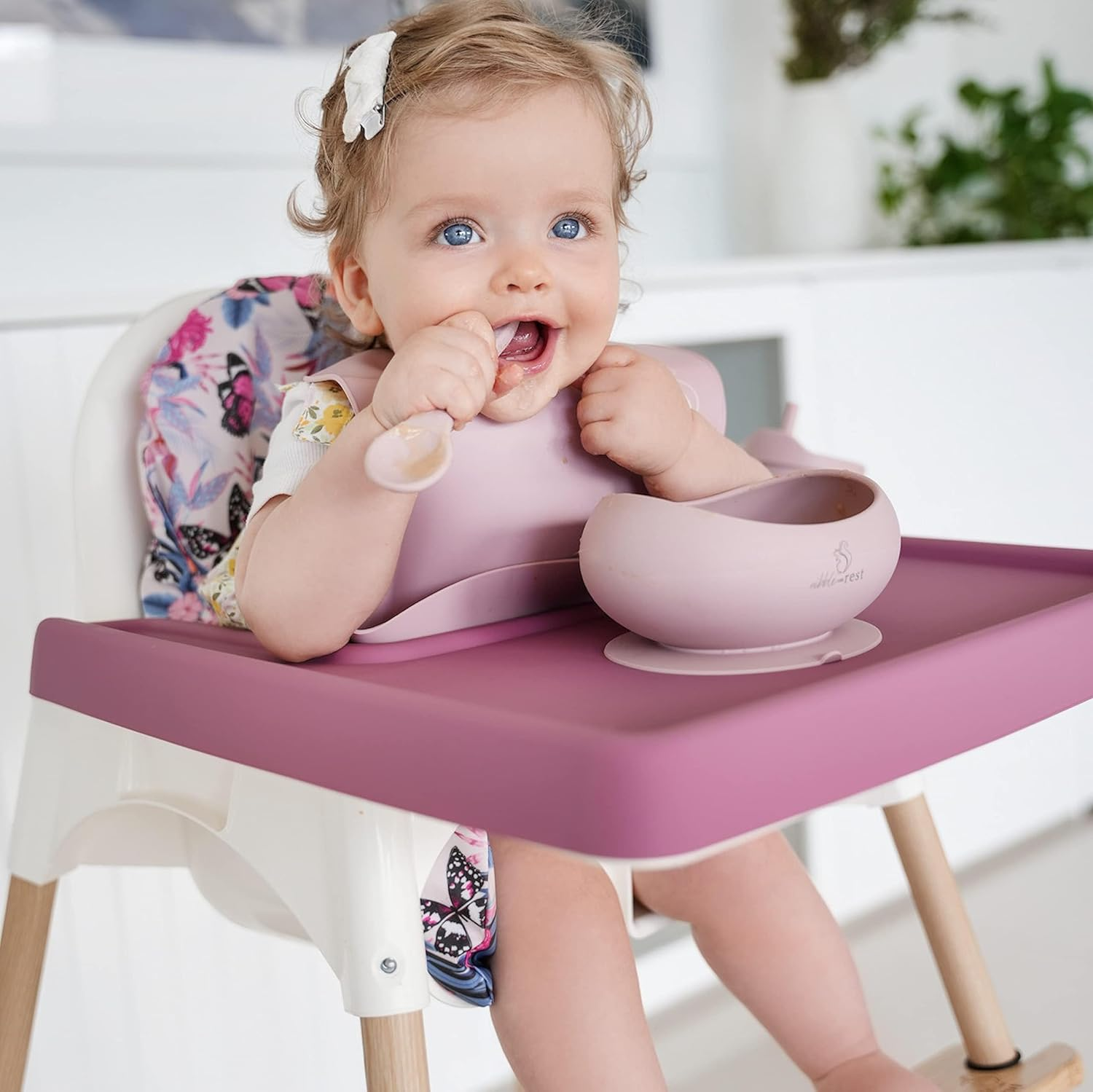 Nibble and Rest Highchair Cushion Cover, Compatible with IKEA Antilop Highchair, Stain-Proof, and Wipeable (Cushion NOT Included) (Funflorals) image number 2