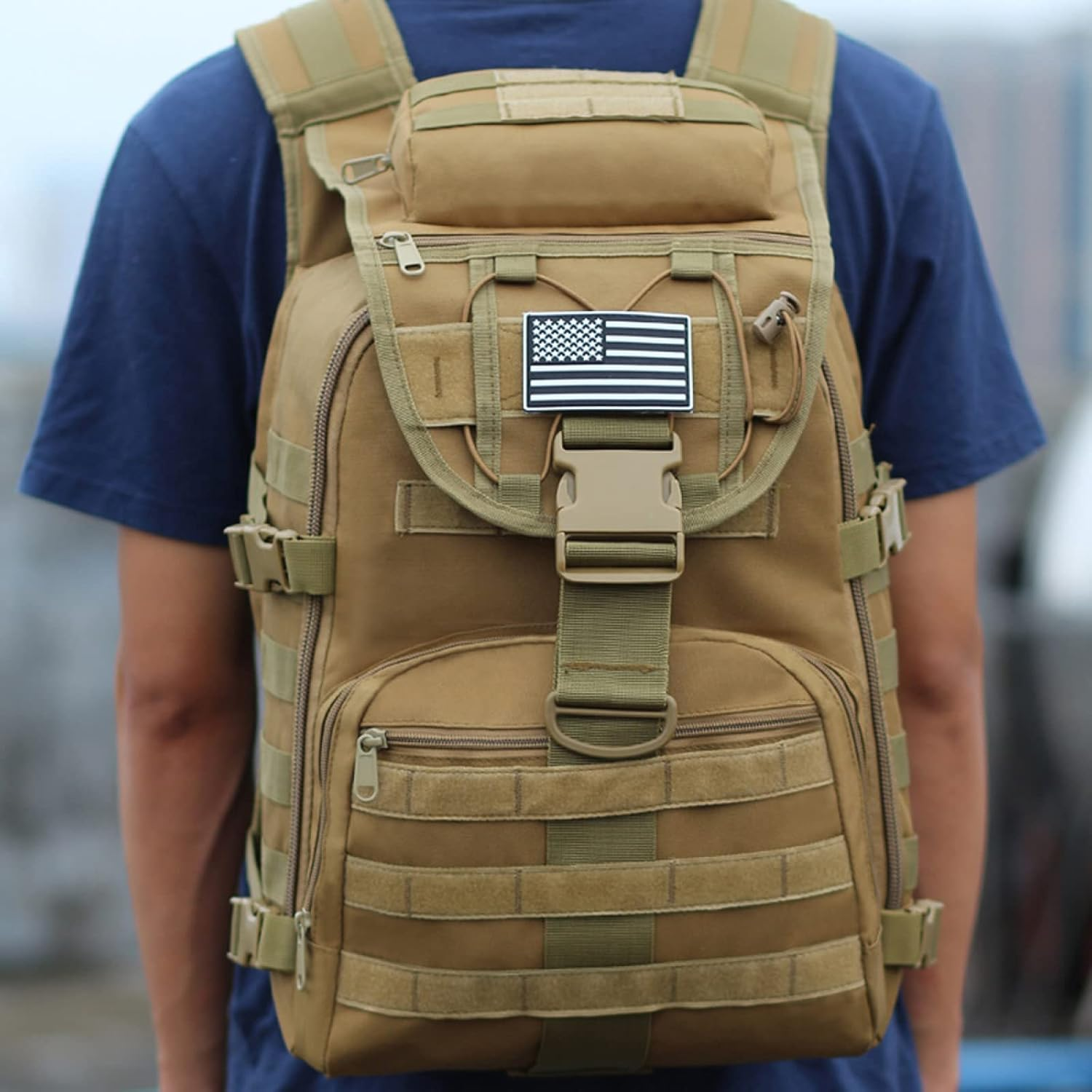 35L Tactical Backpack Camping Hiking Backpacks Camouflage Assault Pack for Hiking Camping Travelling,A