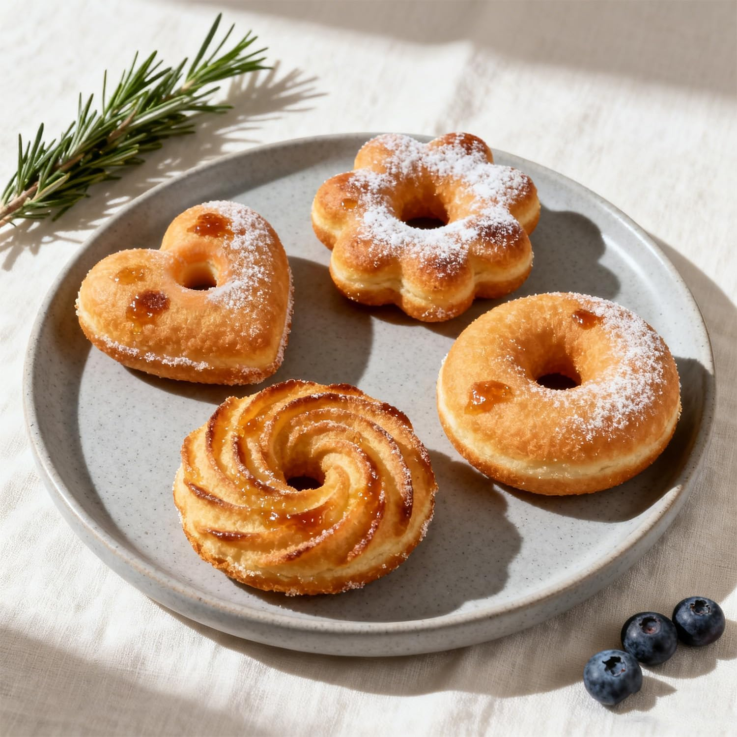 Kaoruo 12-Cavity Multi-Shaped Non-Stick Baking Pan &ndash; Heart, Flower & Swirl Donut Cake Mold, Versatile Bakeware Tray for Homemade Desserts & Pastries image number 4