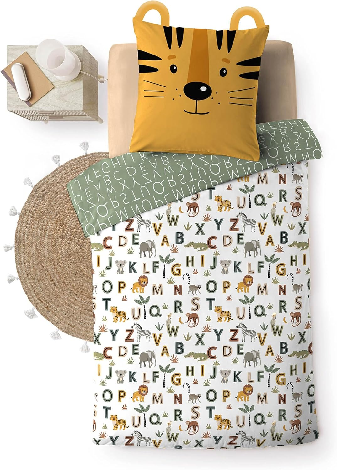 Douceur D'Int&eacute;rieur, Reversible 2-Piece Bedding Set (140 X 200 Cm) Tigry, 100% Cotton image number 5