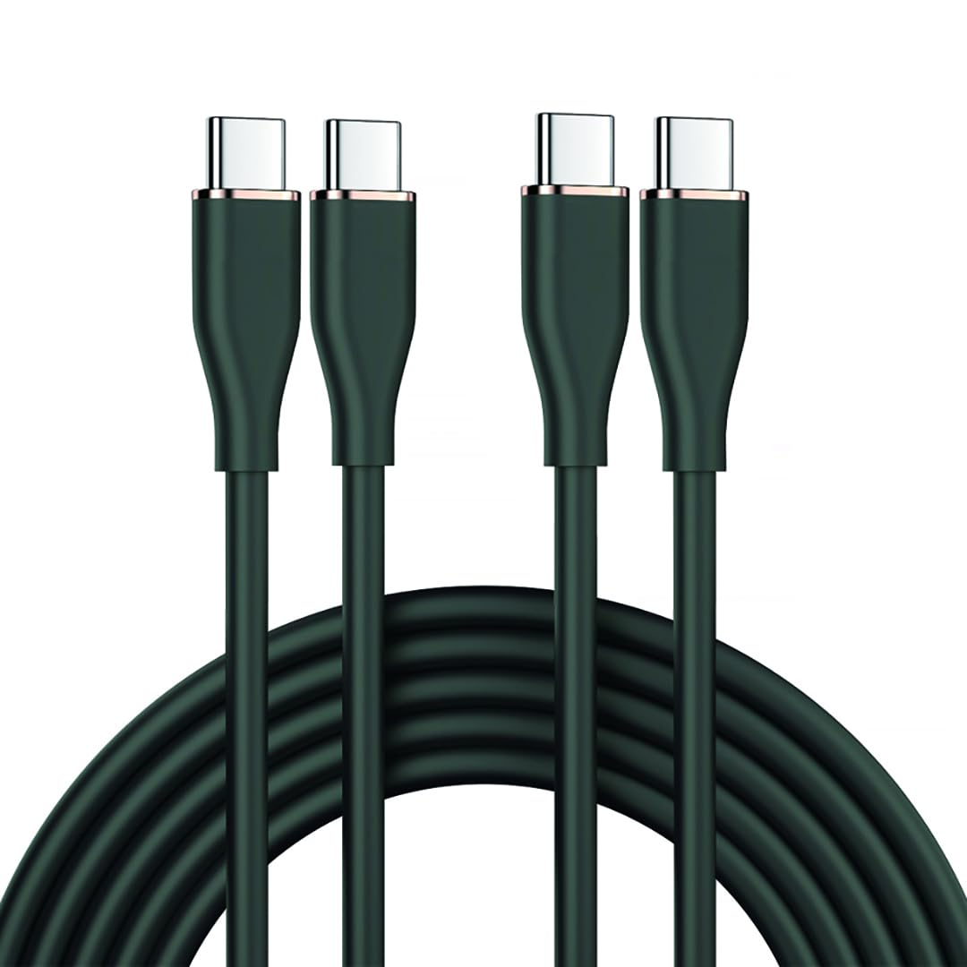 Hexchuang Soft Silicone USB C to USBC Cable 60W Fast Charging Type C Silicone Cord Compatible with 16/15 Pro Max Plus, Galaxy S23 2PACK (Purple, 2M)