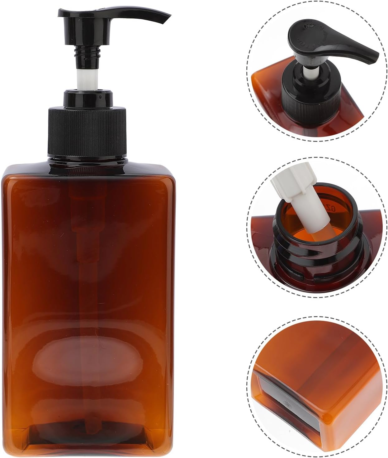 PAMINGONO Soap Dispenser Bottle 2Pcs 280Ml Amber Refillable Plastic Pump Bottles for DIY Body Lotions and Essential Oil Blends Bathroom and Kitchen Use Random Color image number 6