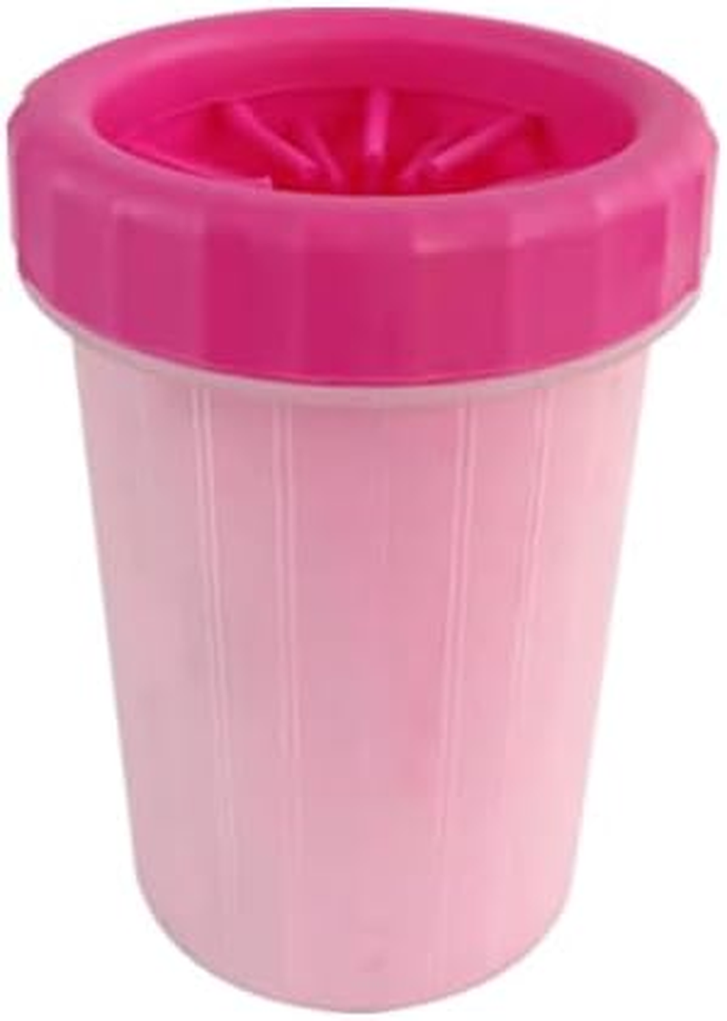 DOG PAW CLEANER, Portable Pet Cleaning 360&deg; Silicone Washer Cup, Medium Size for Small and Medium Breed Cats and Dogs! (PINK) image number 1