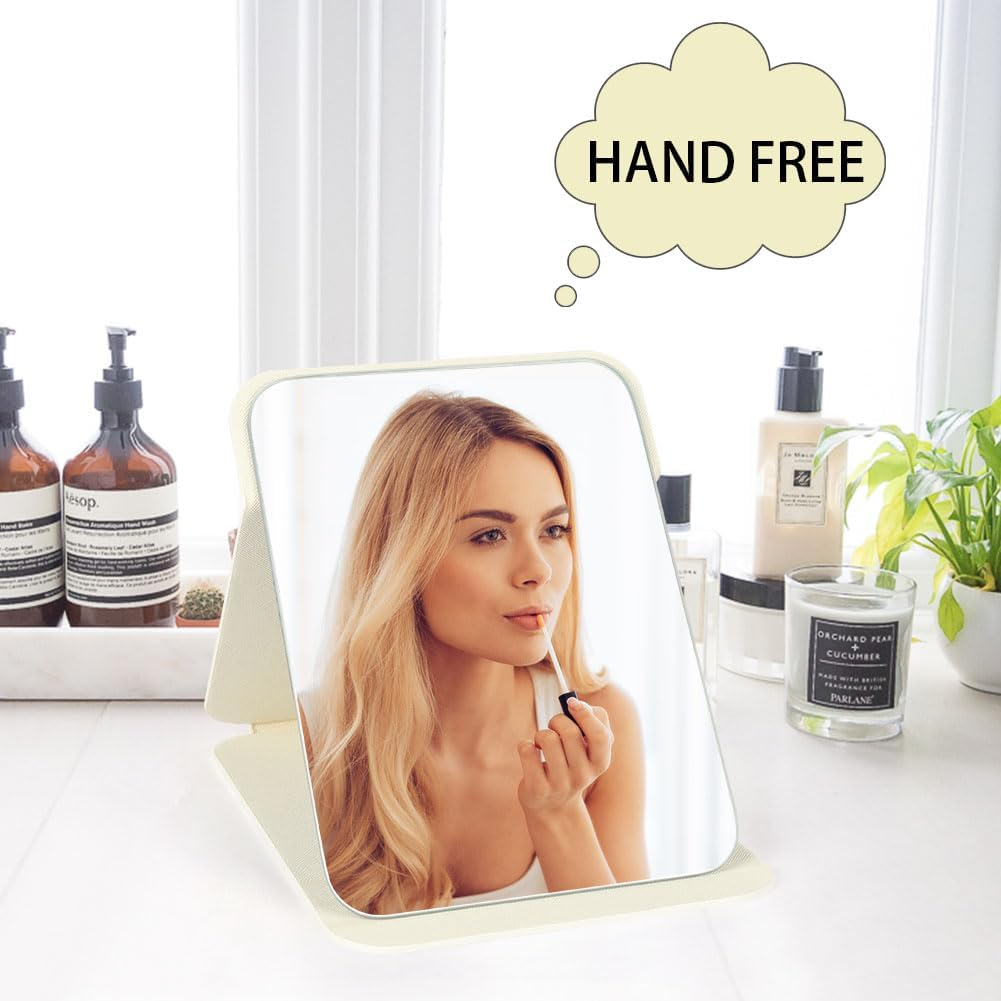 AYESY Foldable Travel Mirror, Portable Cosmetic Mirror, Compact Table Mirror, Small Mirror for Table Top, Handheld, Home and Travel Use, Multiple Adjustable Angle (Large - 25 X 17.5 Cm) image number 5