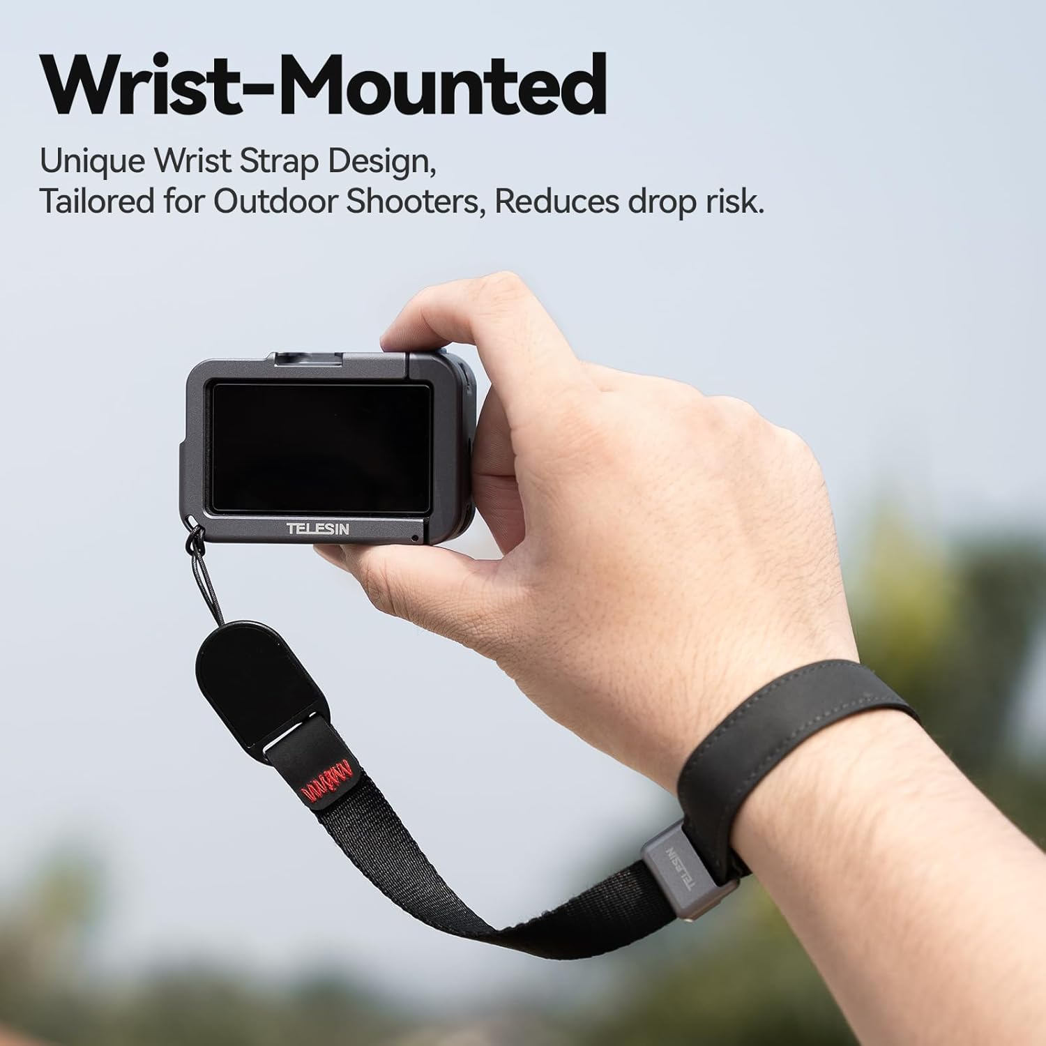 TELESIN Ultra-Light Aluminum Camera Cage Compatible with DJI Action 5 Pro Action 4 Action 3, Fits with ND CPL Lens Filter On, Protective Camera Frame with 1/4 Cold Shoe, for Video Light Microphone image number 6