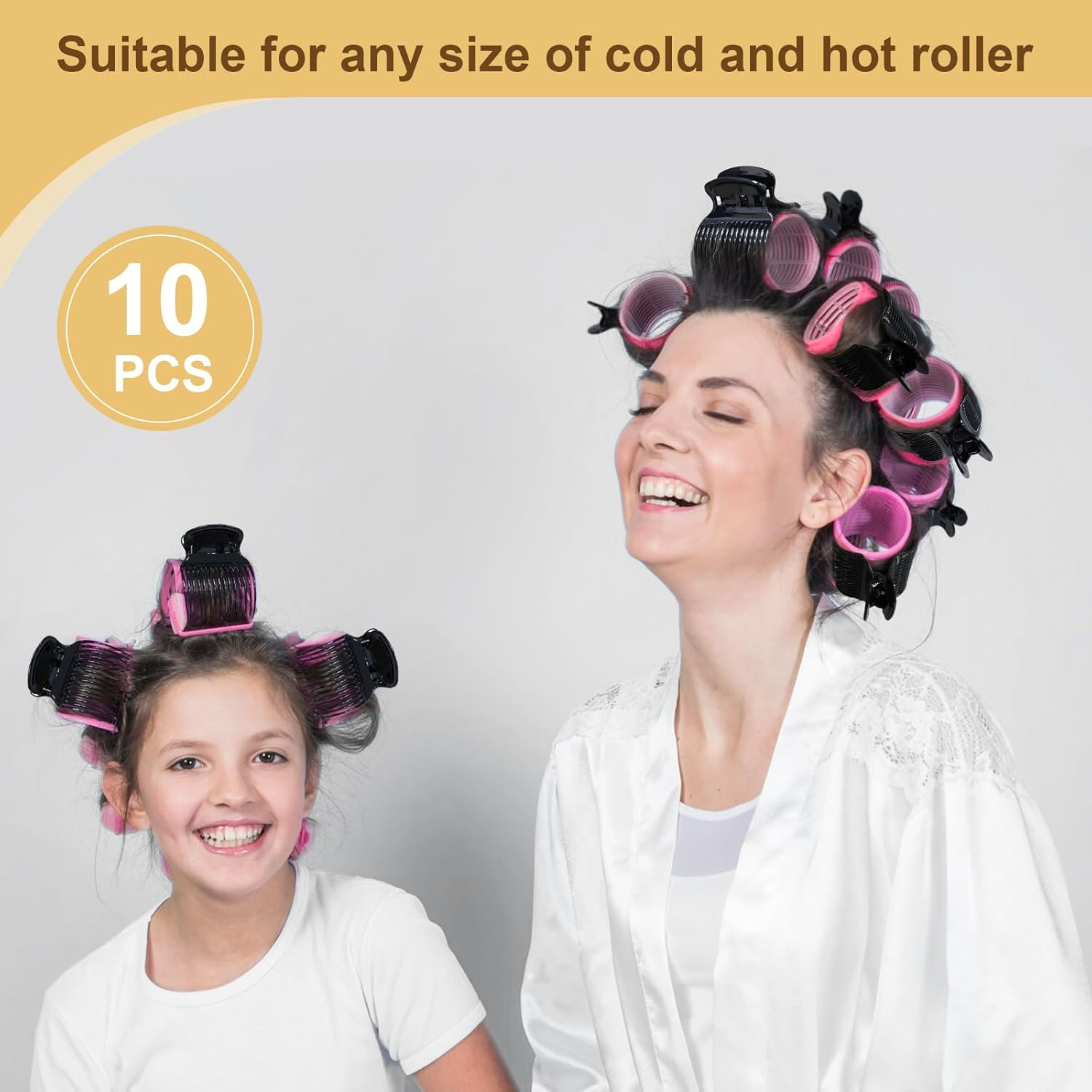 MEDOCA Hot Roller Clips -10PCS Hair Roller Clips - Hair Curler Claw Clip - Replacement Roller Clips for Women Girls Hair Section Styling - Black image number 5