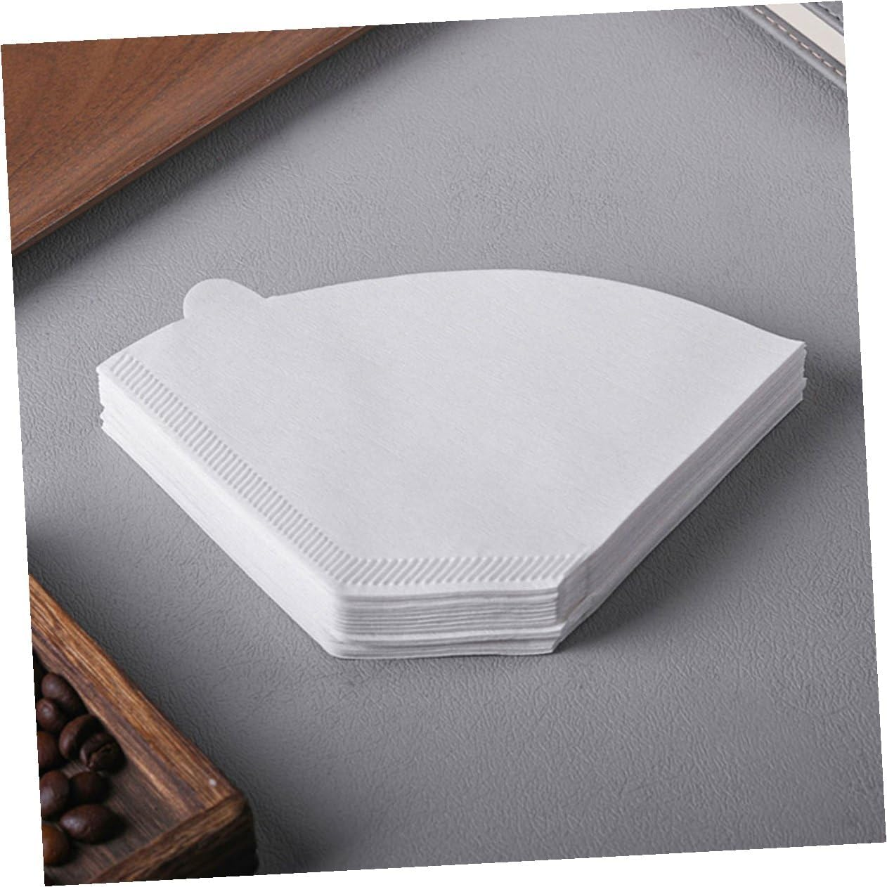 FUNNETOYU 200Pcs Disposable Coffee Filter Paper Cones Unbleached White for Home Espresso Brewing Easy-Use Compact Even Flow Compatible with Standard Coffee Makers