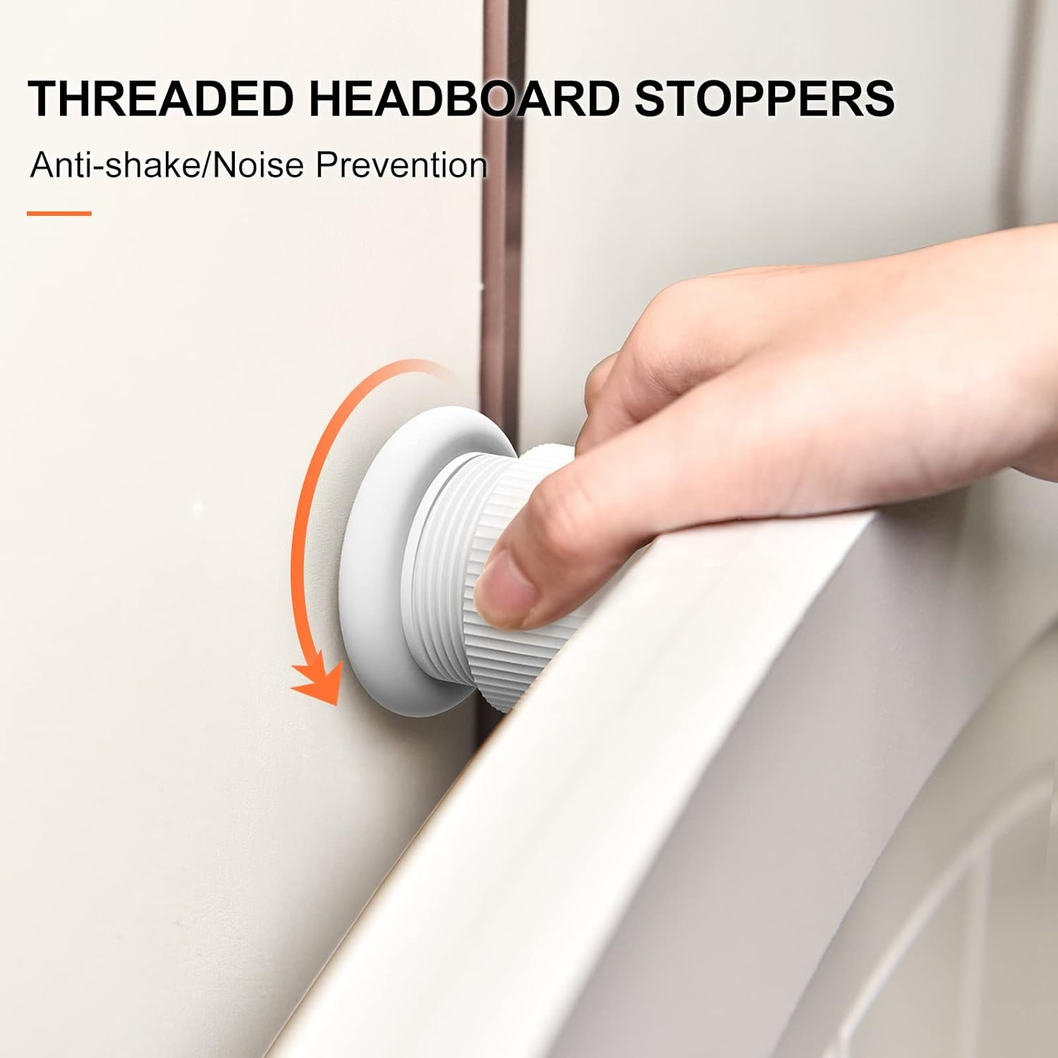 Xuenair Headboard Stoppers, 1.6-2.6 Inches Bed Wall Stopper, Adjustable Bed Frame Anti-Shake Tool, Headboard Bed Stabilizer for Wall Furniture (White - 2 Pcs) - White - 2 Pcs image number 3