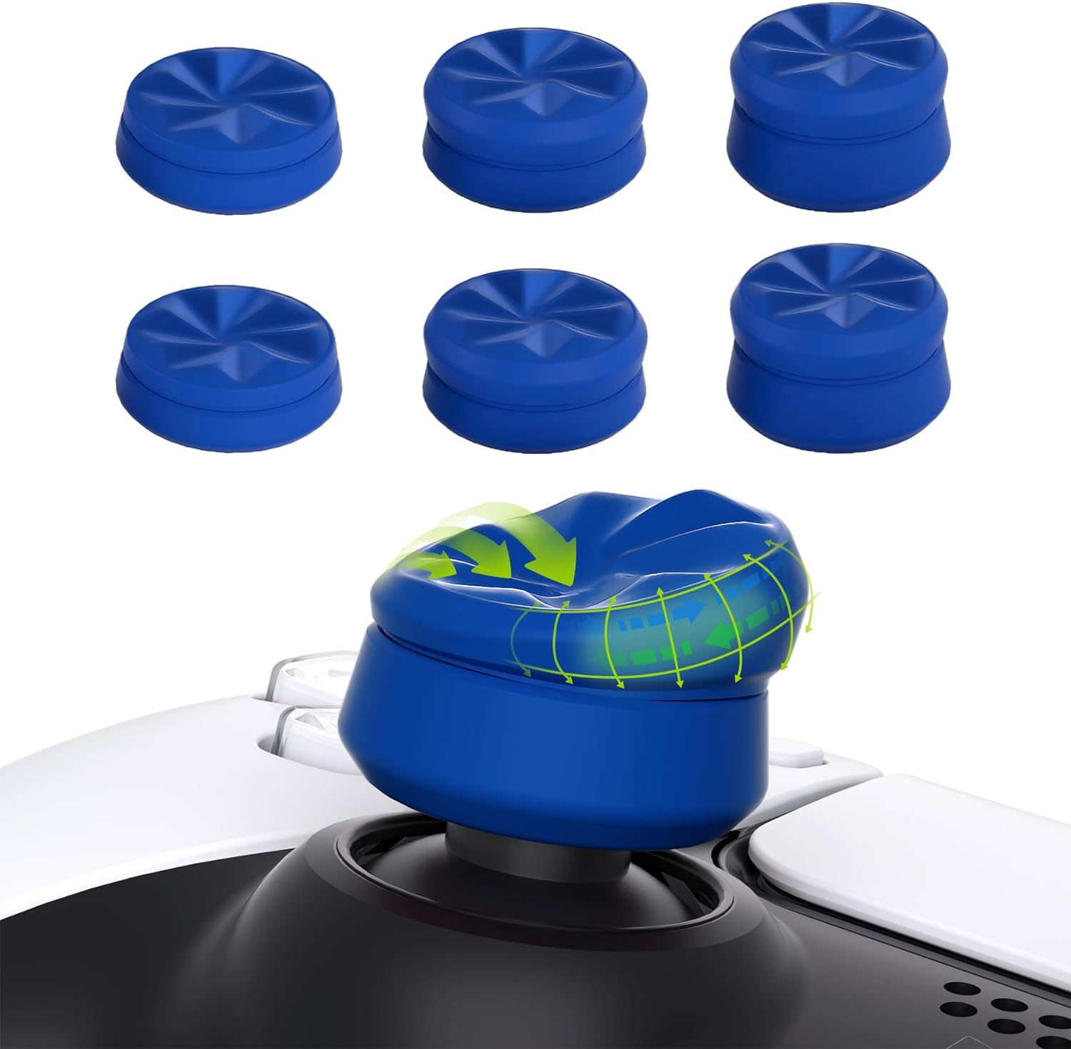 Playvital 3 Height Hurricane Thumbs Cushion Caps Thumb Grips for Ps5, for Ps4, Thumbstick Grip for Xbox Core Wireless Controller, Thumb Grips for Xbox One, Elite Series 2, for Switch Pro - Black