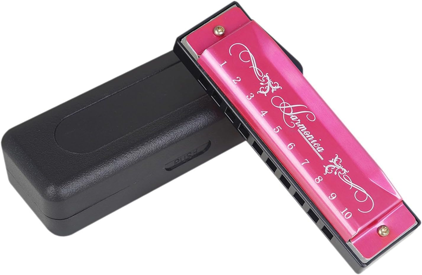 Harmonica Gifts Deluxe Harmonica 10 Holes 20 Melodies C Key for Home Stage Performance Men Kids Player, Rose Gold - Gold image number 3