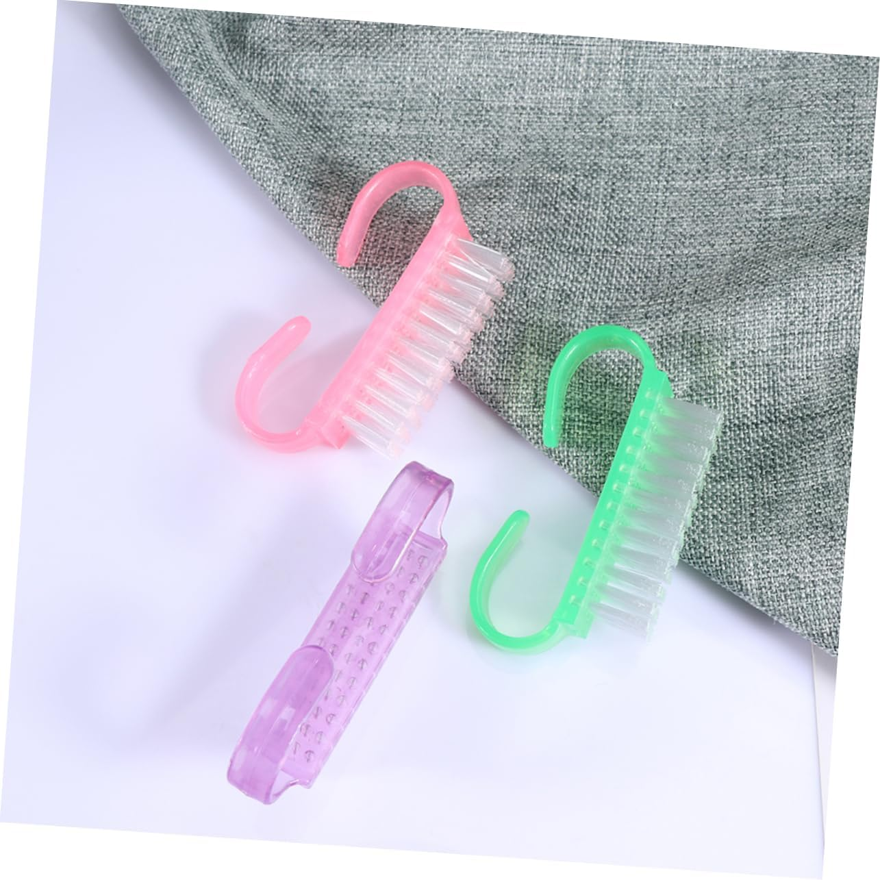 HAPINARY 8Pcs Nail Tool Plastic Handle Dust Cleaning Brushes Cleat Shape Manicure Tools for Women image number 4