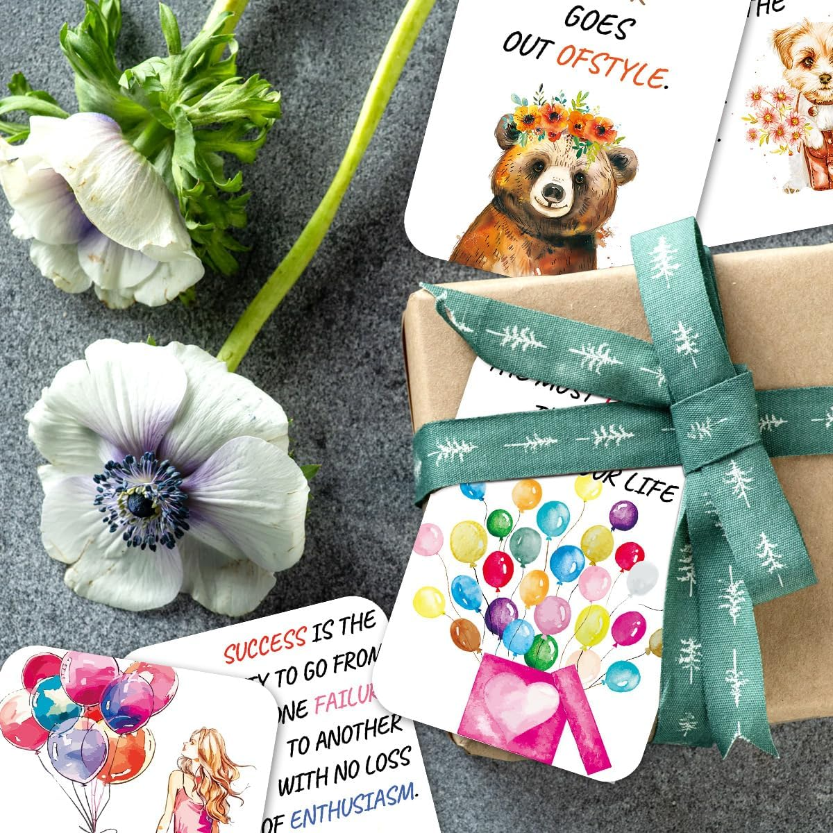 50 Unique Inspirational Cards,Motivational Kindness Mini Note Cards with Encouragement Quotes, Appreciation, Gratitude, Positive Affirmations Cards for Employees, Coworkers, and Kids image number 3