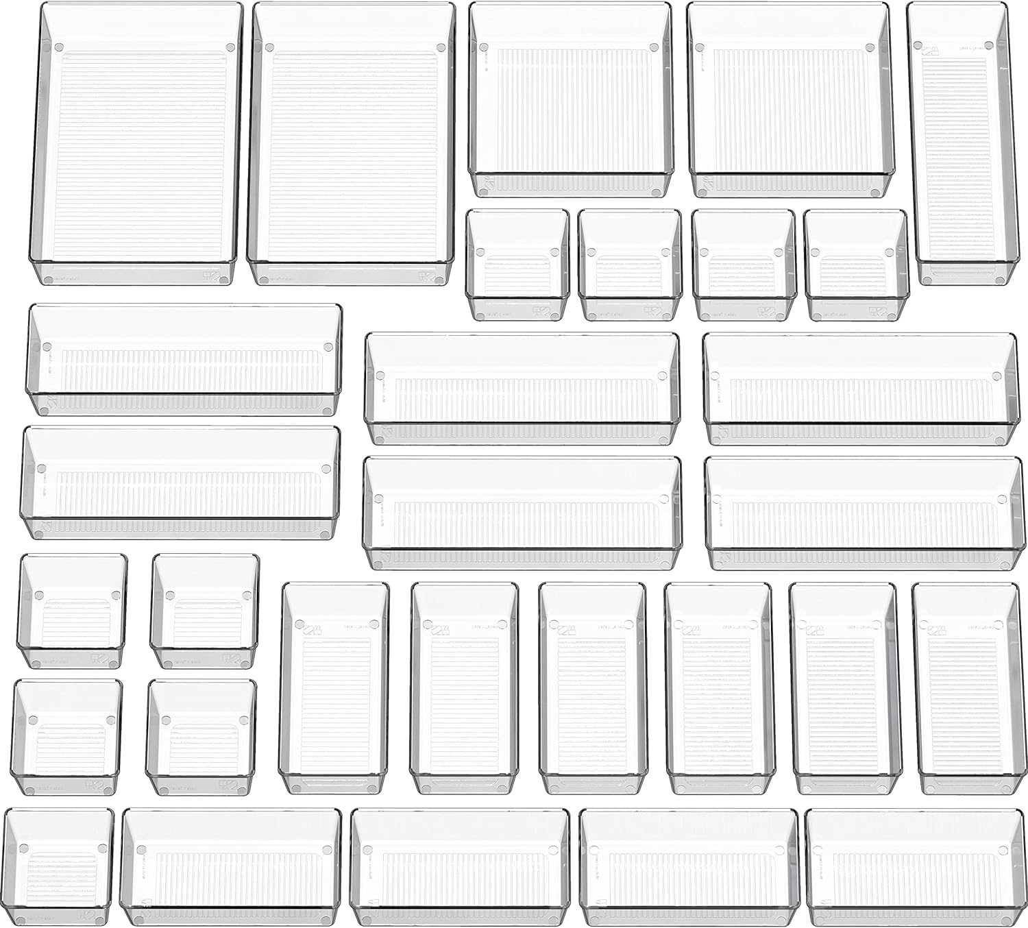 Simplehouseware 30 PCS Clear Drawer Organiser, 5 Size for Makeup, Bathroom and Kitchen Utensils image number 4