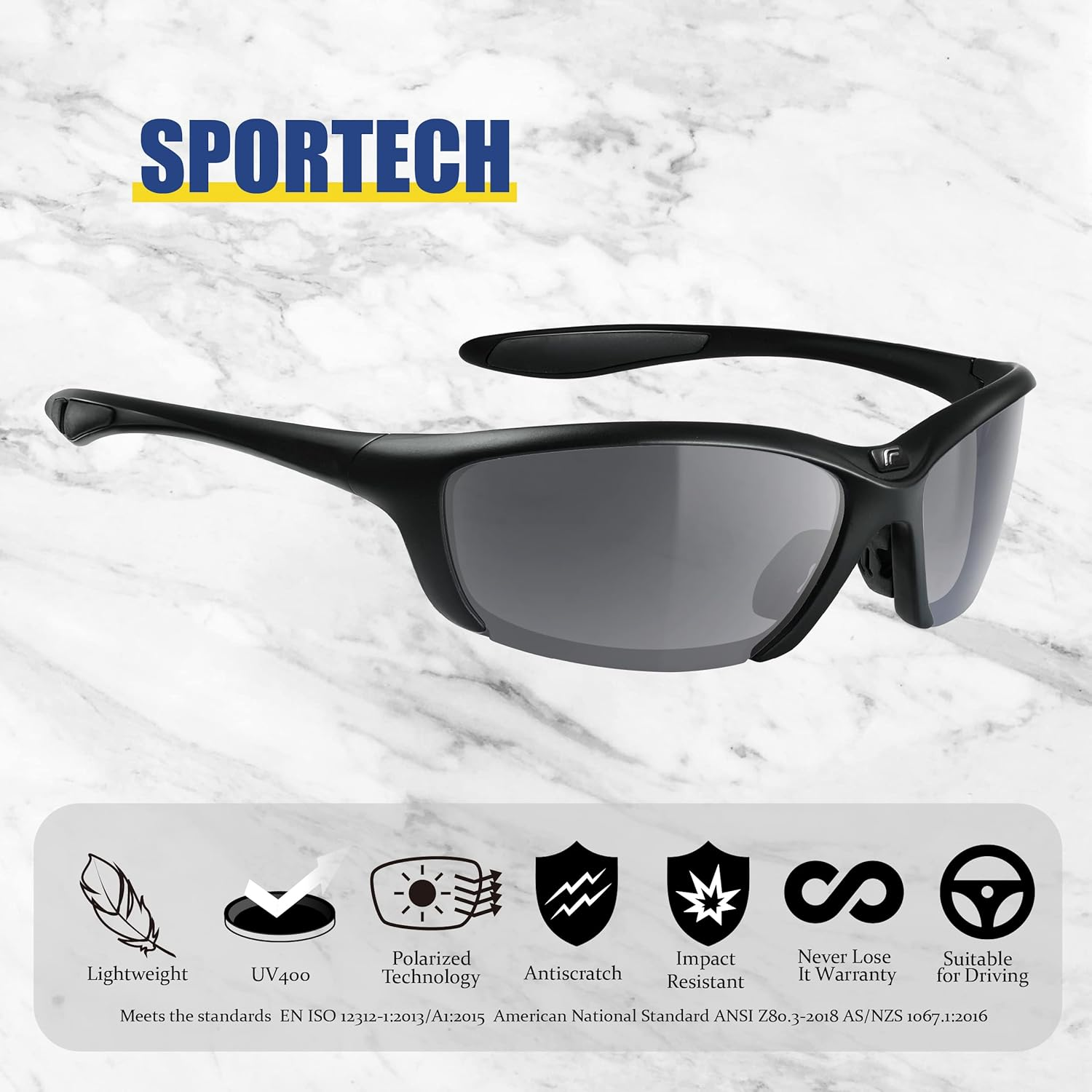 Flux SPORTECH Sunglasses for Men and Women: Polarized UV400 Protection, Lightweight Frame, Sports Sunglasses image number 5