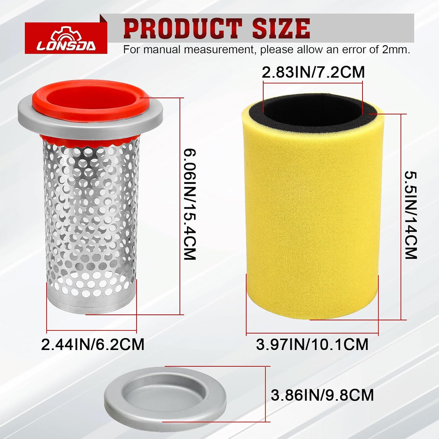 Air Filter & Guide & End Cap Kit for Yamaha Grizzly 350 400 450 Kodiak 400 450 Wolverine 350 450 Bruin 350#5UH-E4458-00-00 5UH-E4451-10-00 image number 4