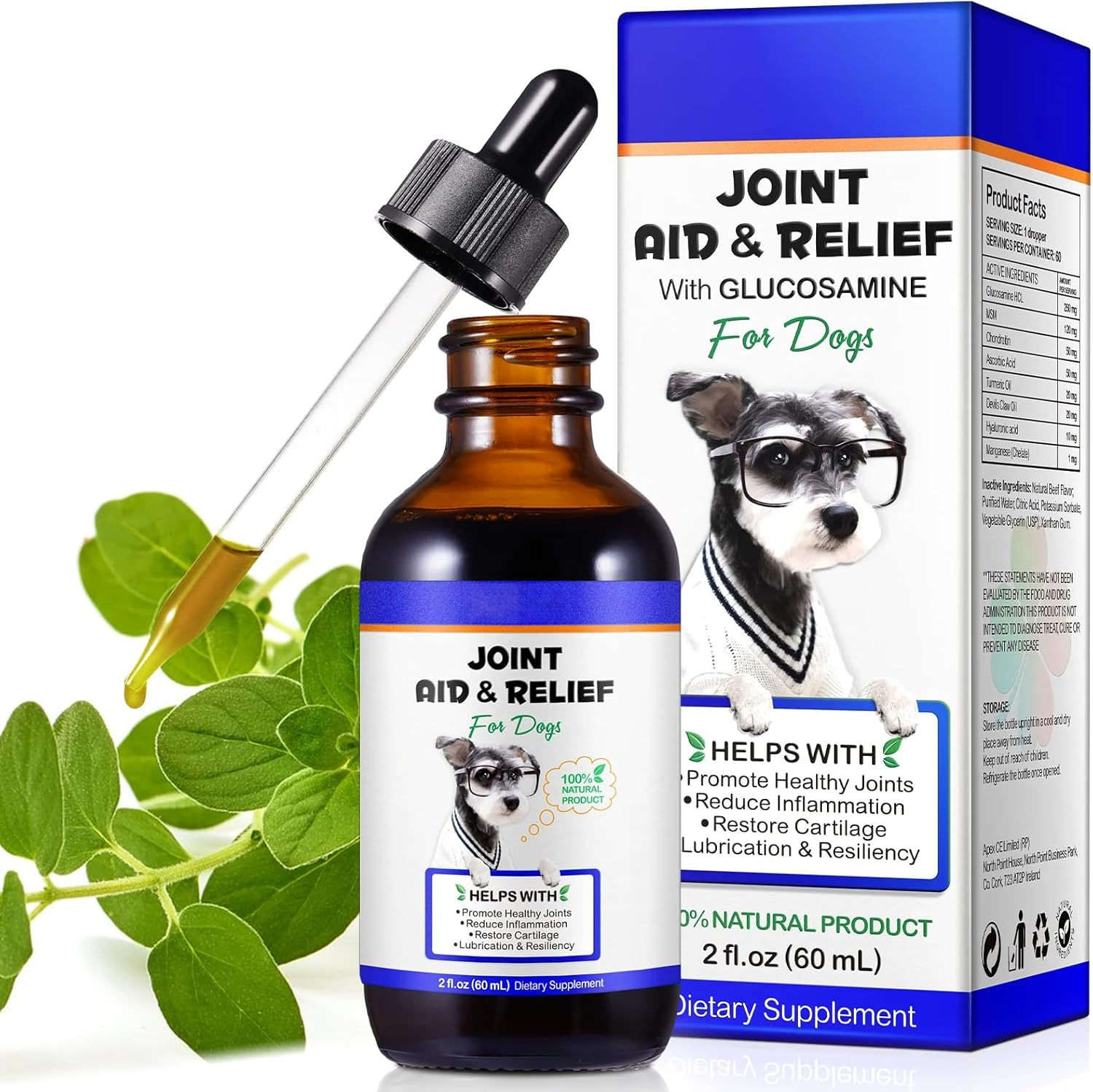 Joint Aid & Relief Drops for Dogs 60Ml | Natural Joint Support with Glucosamine, Chondroitin, MSM, and Turmeric | Improved Mobility & Flexibility image number 4
