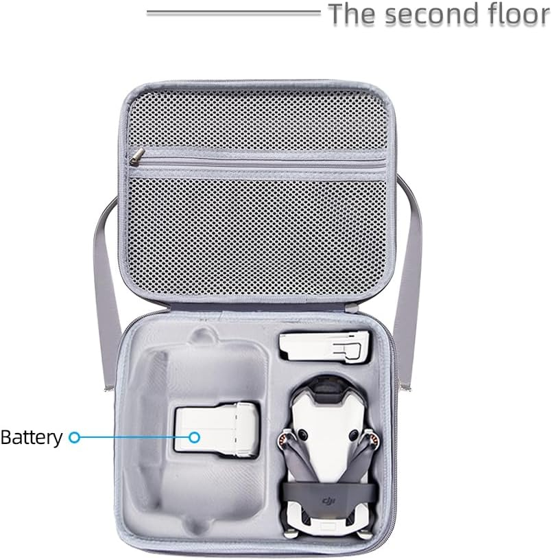 PALUMMA Hard Carrying Case for DJI Mini 4 Pro/Rc 2, EVA Hard Portable Storage Shoulder Bag Compatible with DJI Mini 4 Pro Accessories, Gray