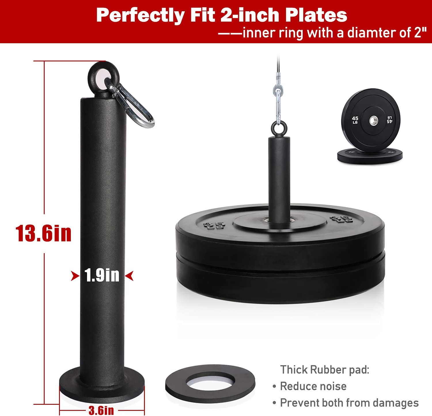 SYL Fitness Gewichtsplatte Ladestift 25Mm/50Mm, Fitness Weight Plate Loading Pin Home Gym Workout image number 4