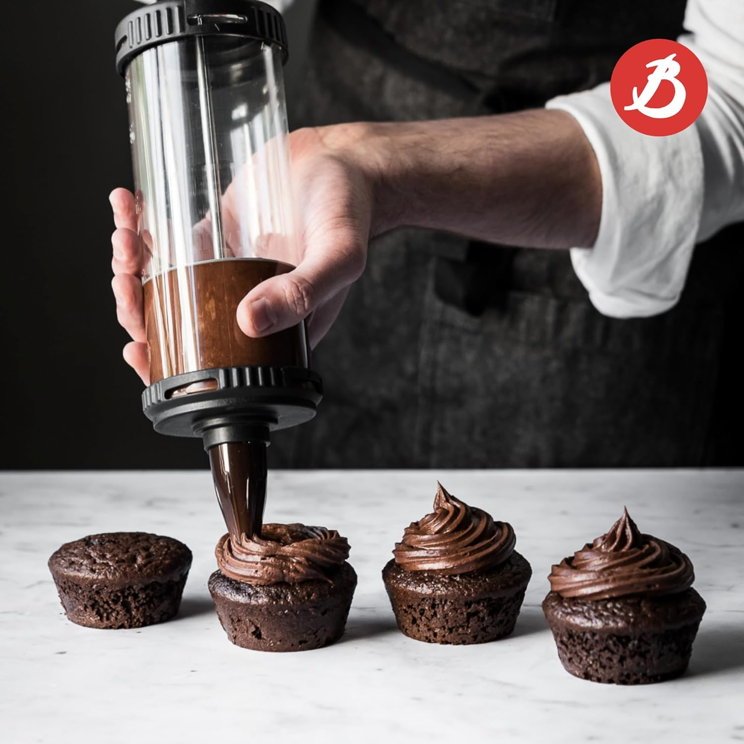 De Buyer LE Tube Spare Container - 7.7&rdquo; X 7.4&rdquo; - 0.8 Qt - Prepare, Hold & Store Ingredients - Use with LE Tube Pastry Press - Dishwasher & Freezer Safe - Made in France image number 4