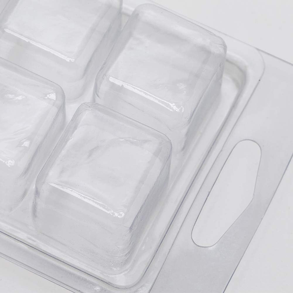 YSHIGUING Wax Melt Molds 50 Pcs 6 Cavity Resuable Clear Plastic Clamshell Mould Cube Tray for Candle Making and Soap Wax Melts Boxes image number 5