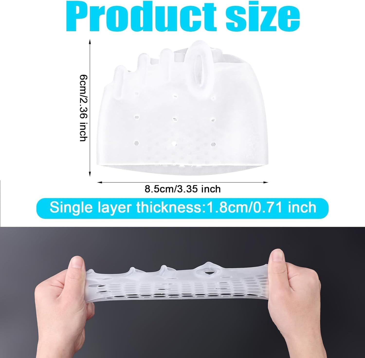 Soft Metatarsal Separator Correct Forefoot Cushion Pads, 2 Pair Metatarsal Pads Toe Separators, Metatarsal Pad with Gel Bunion Corrector Cushion image number 5