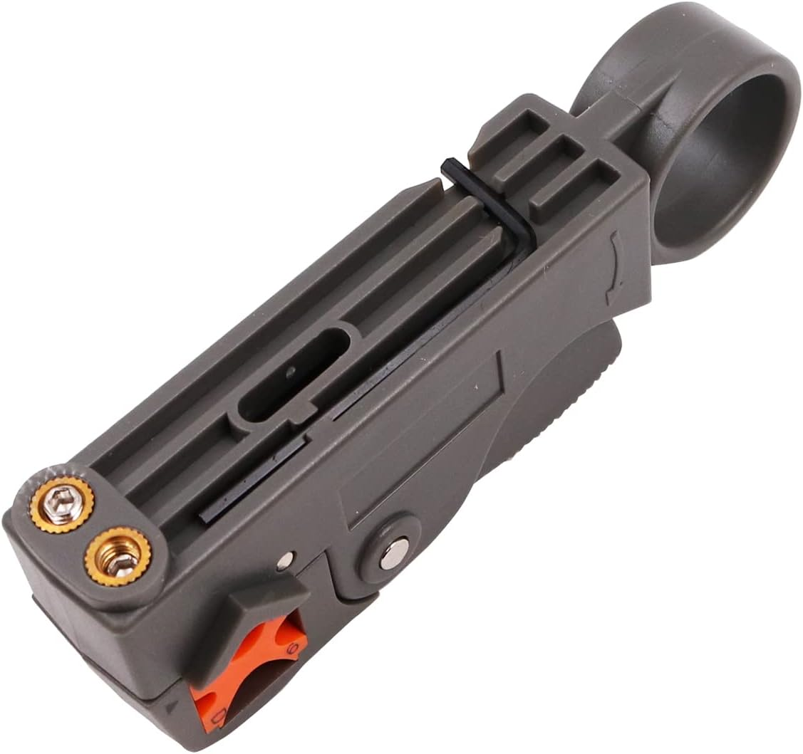 ZONADA Compression Crimper Stripper Set F-Type Hand Crimping Tool Rotary Coaxial Cable Crimping Stripping Cutting Pliers RG59 RG6 TV AV Cables Crimp Cutter with 20 Connectors