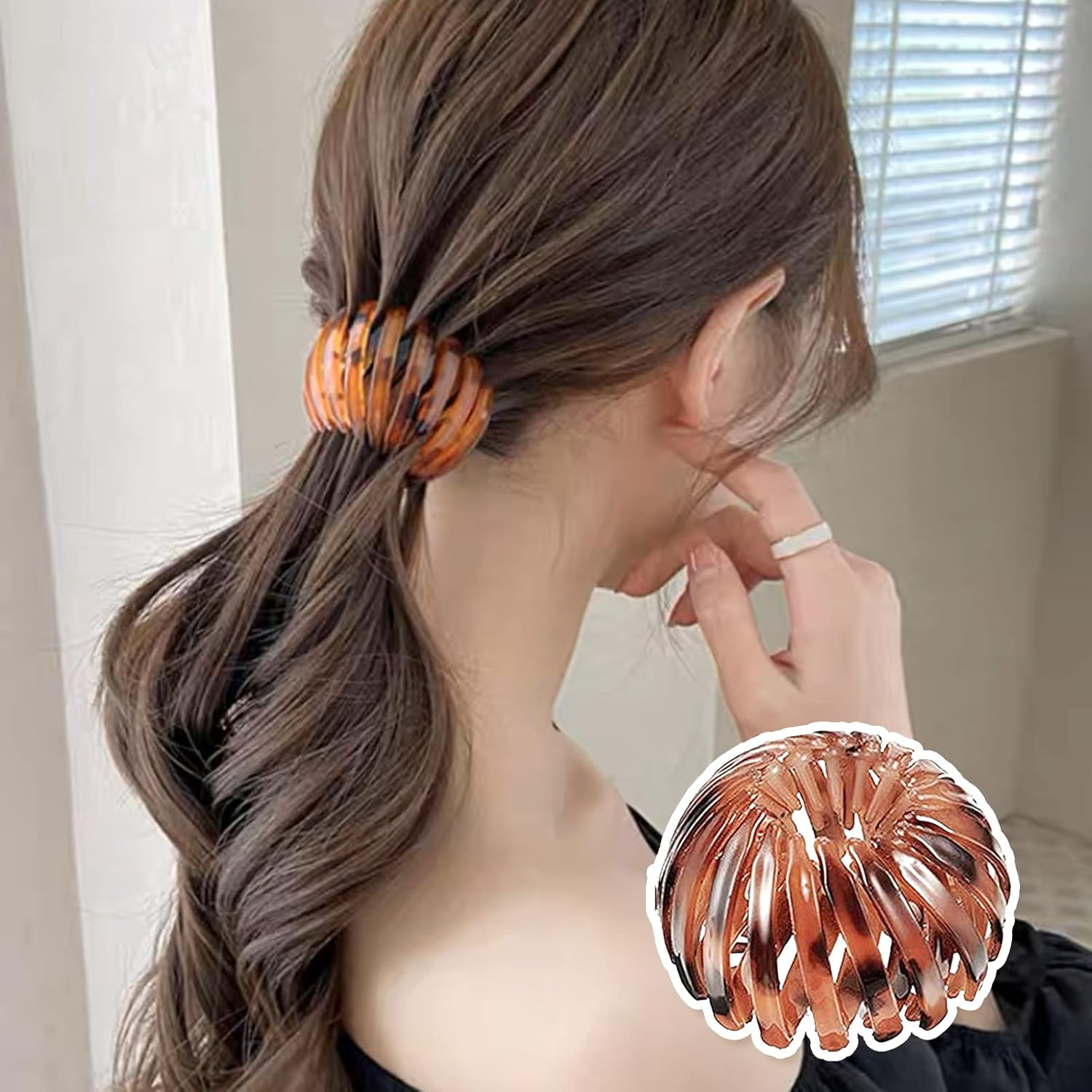 Pack of 7 Bird Nest Hair Clips Women'S Simple Ponytail Holder Haircut Bird Nest Hair Bobbles Expandable Headdress Headband for Women Girls