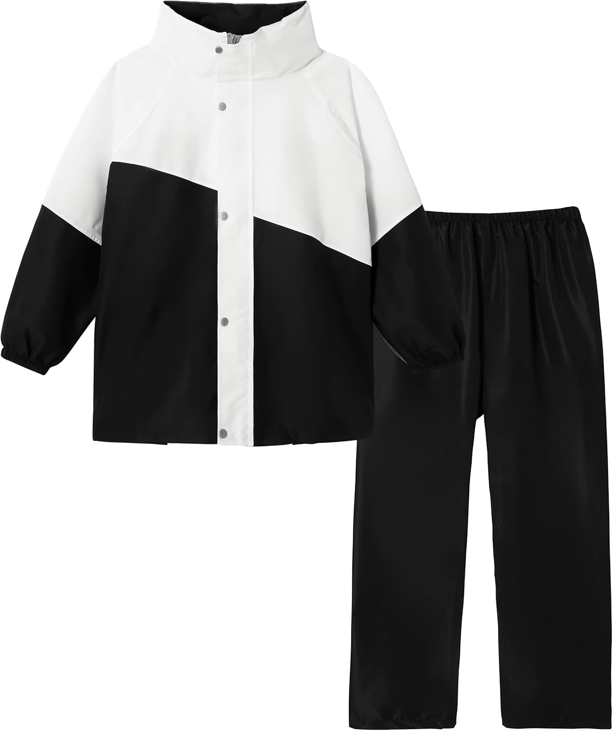 Volunboy Kids Waterproof Suit, Hooded Raincoat Jacket and Trousers Set Puddle Suit with Zip for Boys Girls 8-14 Years