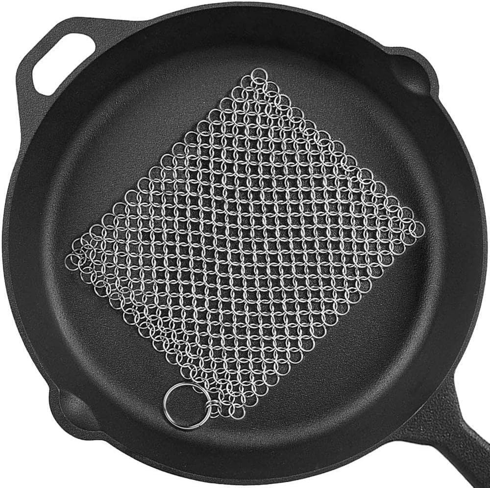 316 Stainless Steel Cast Iron Cleaner for Cleaning Cast Iron Pan Pre-Seasoned Pan Dutch Ovens Waffle Iron Pans Grill Skillet image number 4