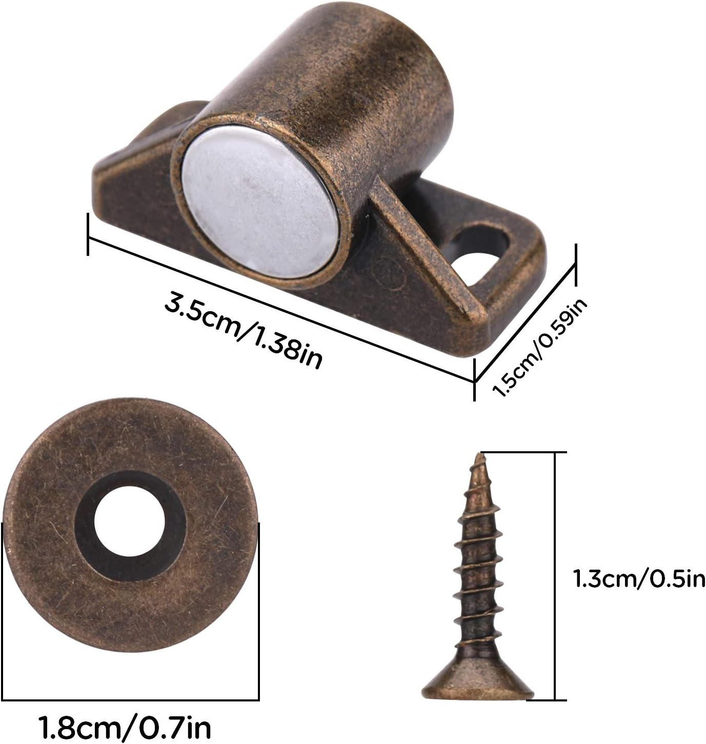 LUTER 4 Pieces Magnetic Door Catches Cabinet Door Magnets with Stainless Steel Screws for Kitchen Cabinet Closer Sliding Door Closure Cupboard Closet (Bronze) image number 4