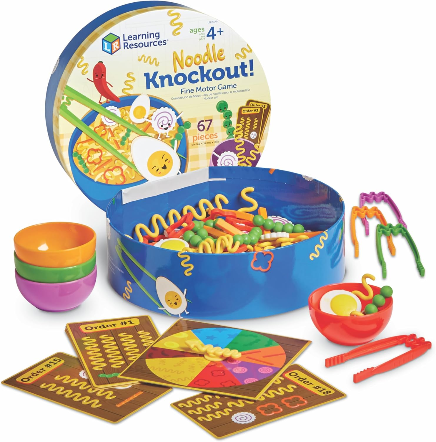 Learning Resources Noodle Knockout! Fine Motor Game,Fine Motor Skills Toys, 67 Pieces, Ages 4+ image number 1