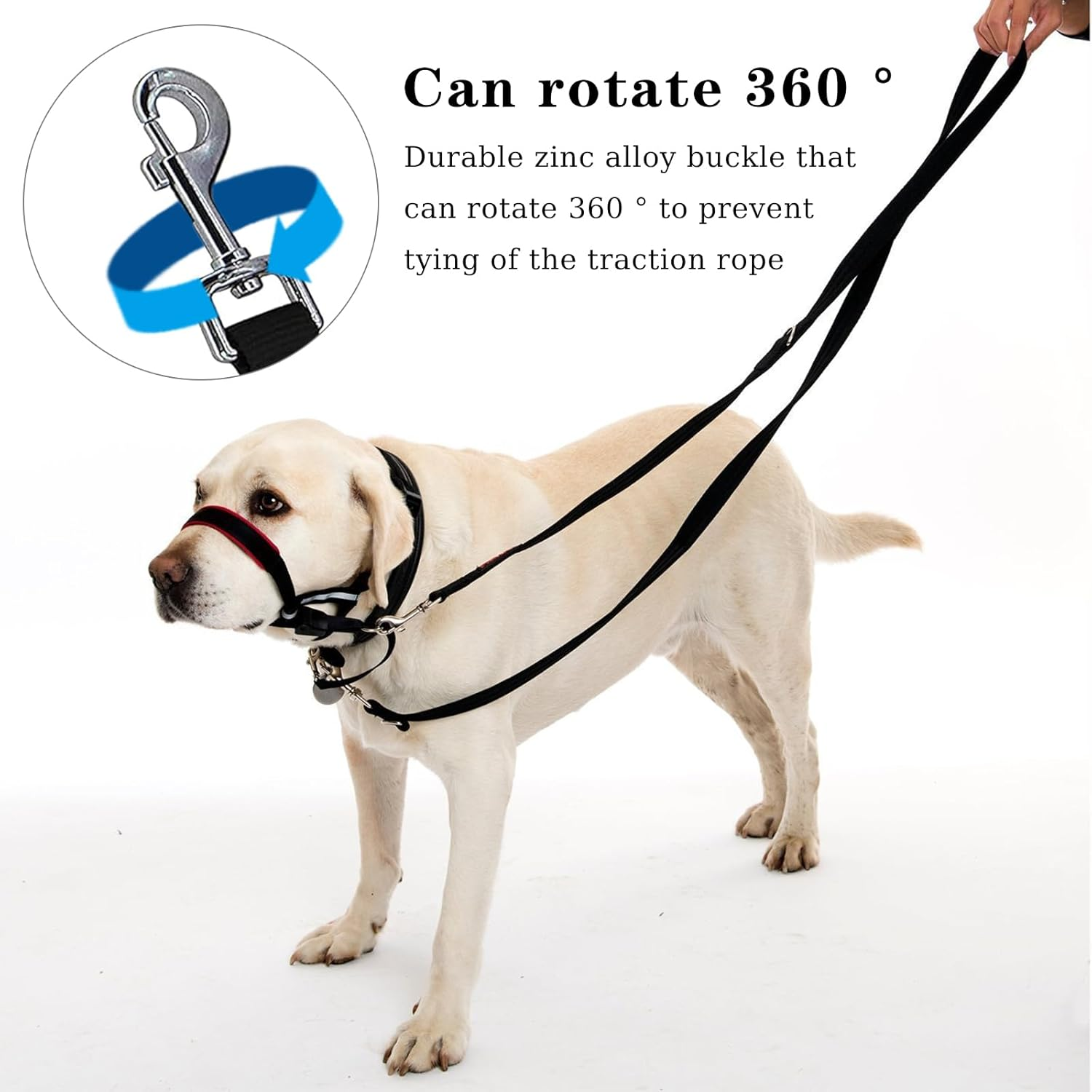 Dog Lead 210 X 2.5 Cm Adjustable Recall Lead with 2 Carabiners Adjustable Exercise Lead Lead Dog Lead Adjustable for Small, Medium Dogs Pet Trainer Lead Splitter image number 5