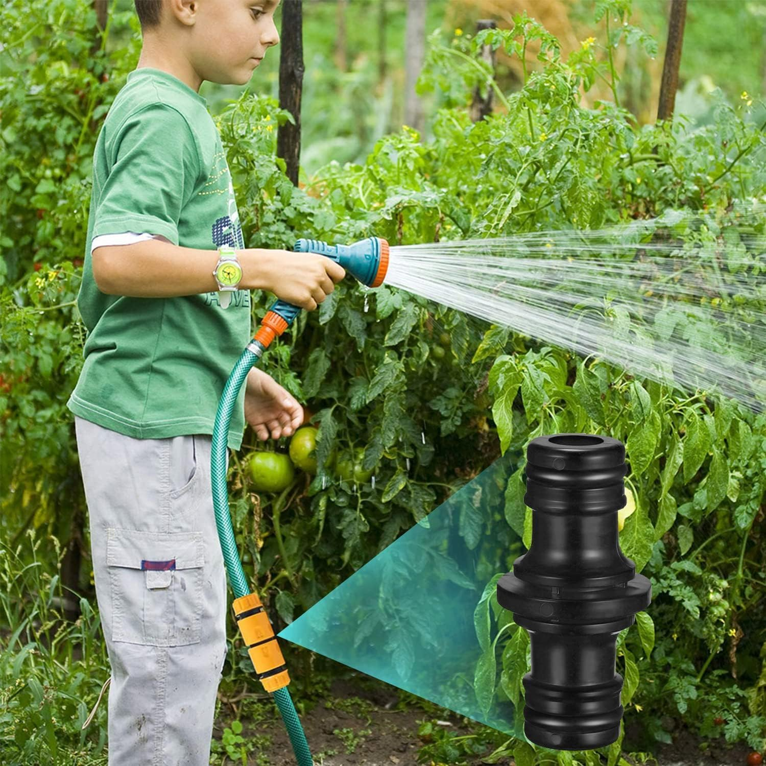 MLUOTALY Garden Hose Quick Connector Kit for 3/4 Inch or 1/2 Inch Hose, Plastic Water Hose Fittings Male and Female Connectors Hose Adapters with Rubber Washer (#03) image number 3