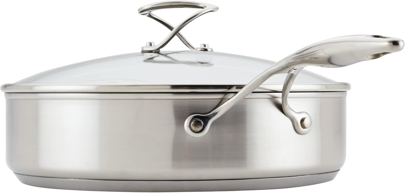 Circulon Stainless Steel Saut&eacute; Pan with Lid and Steelshield Hybrid Stainless and Nonstick Technology, 5 Quart image number 1