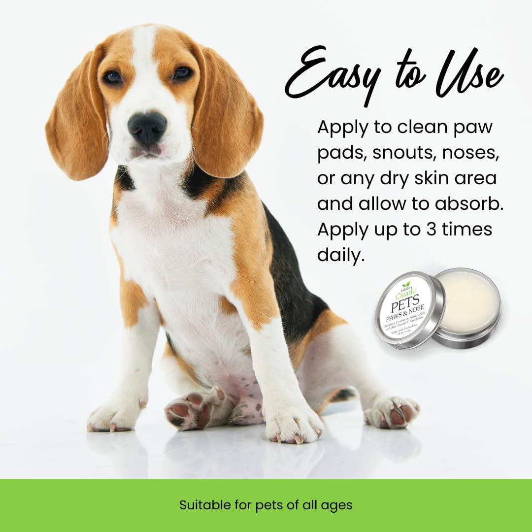 PAWS & NOSE Soothing Balm for Dogs, Cats, Horses | Moisturize & Protect Dry Irritated Itchy Paws, Cracked Snouts, Hooves | Natural Lick Safe Moisturizer with Coconut, Aloe, Shea Butter | USA image number 3