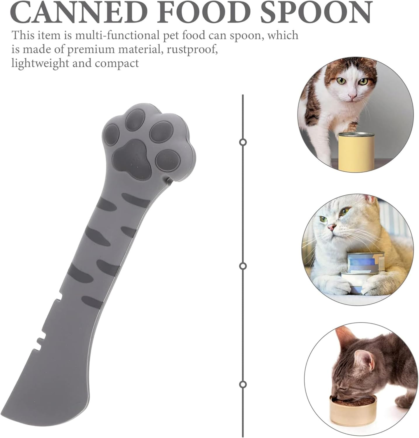 2 Pcs Cute Cat Paw Food Spoon,Silicone Pet Food Can Opener,Home Adorable Cats Spatula Feeder Cats Shaped,Multifunctional Pets Feeding Supplies for Kitten Puppy Canned Food Accessories image number 4