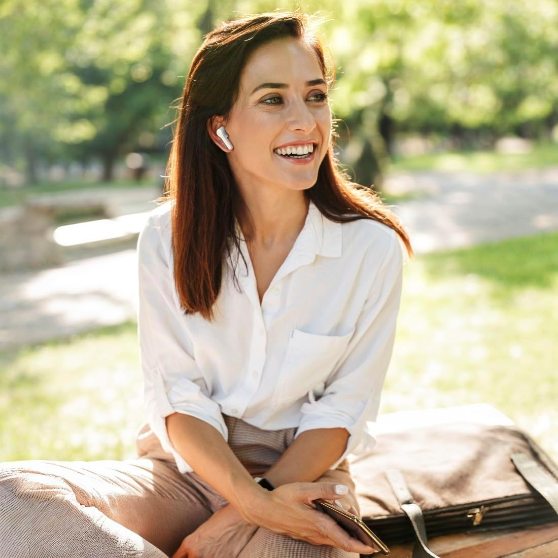 Hama Action One True Wireless Earbuds Bluetooth Headphones - White - Black image number 2